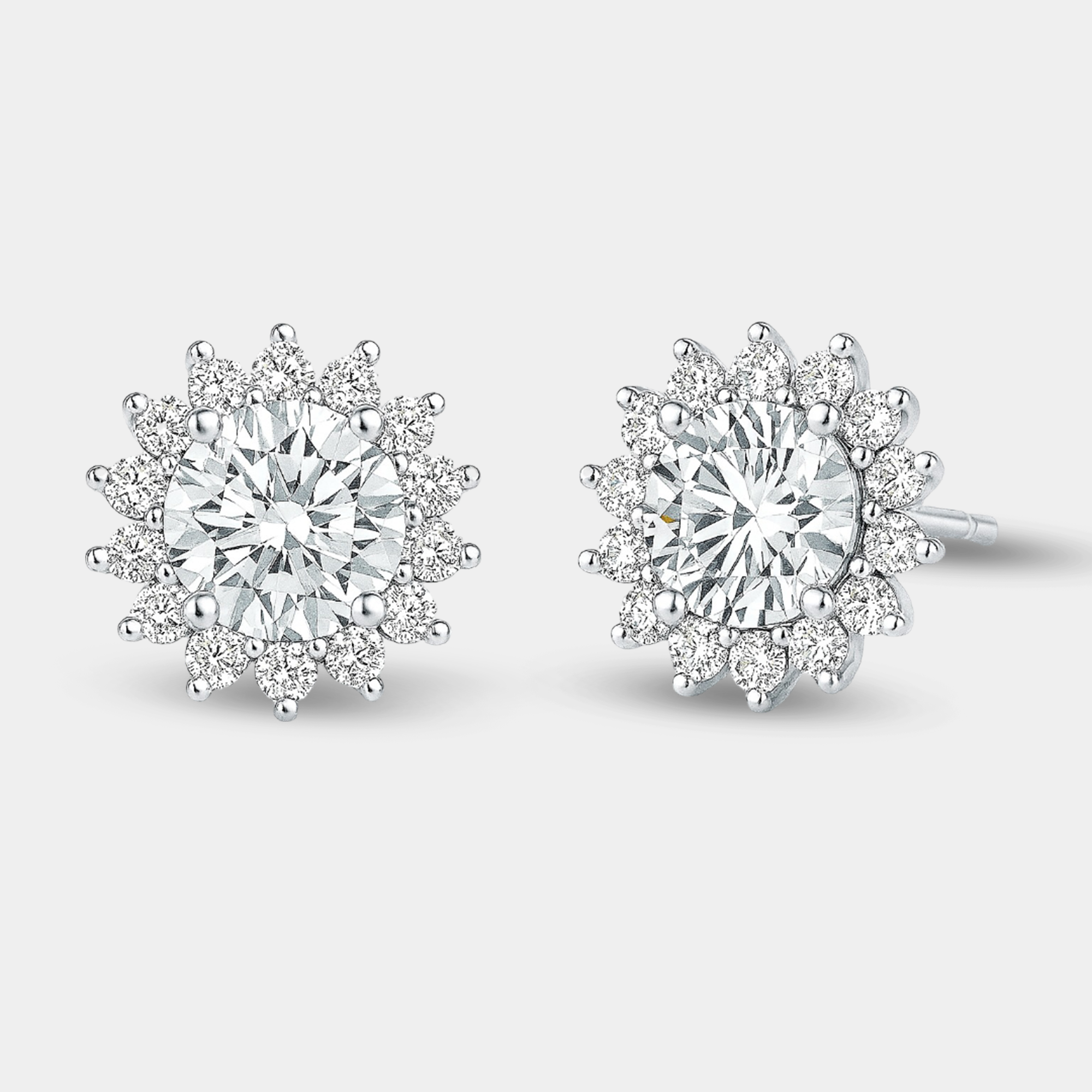 Moissanite Halo Stud Earrings
