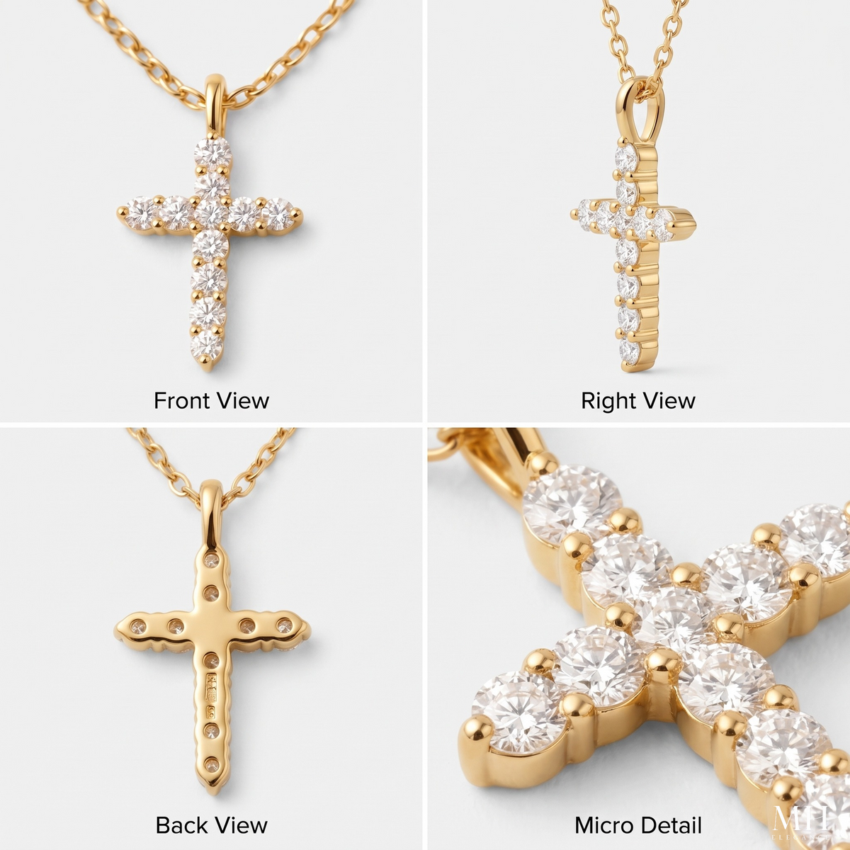 Lunara Cubic Zirconia Cross Necklace for Women | 14K Gold Plated Faith Pendant