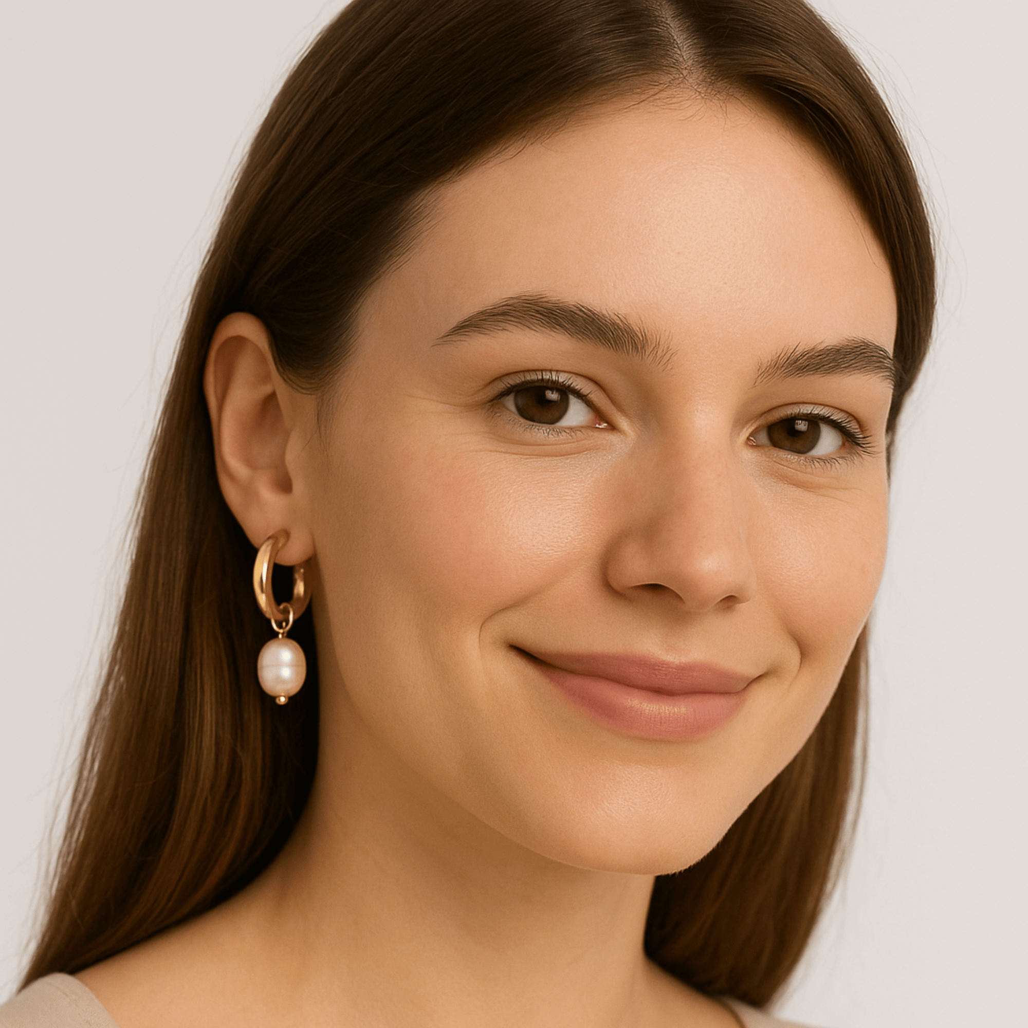 Gold & Pearl Halo Hoops
