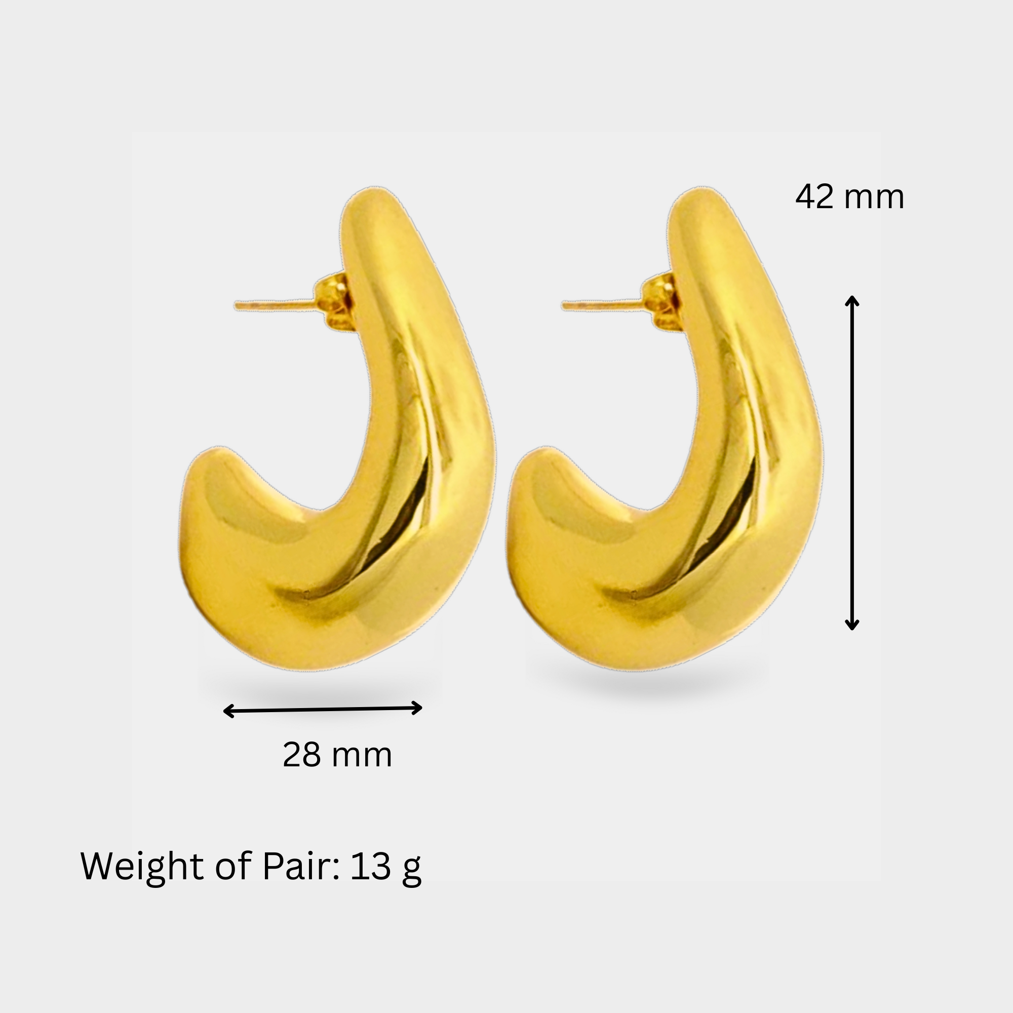 Chunky Gold Hoop Earrings - MH ELEGANCE
