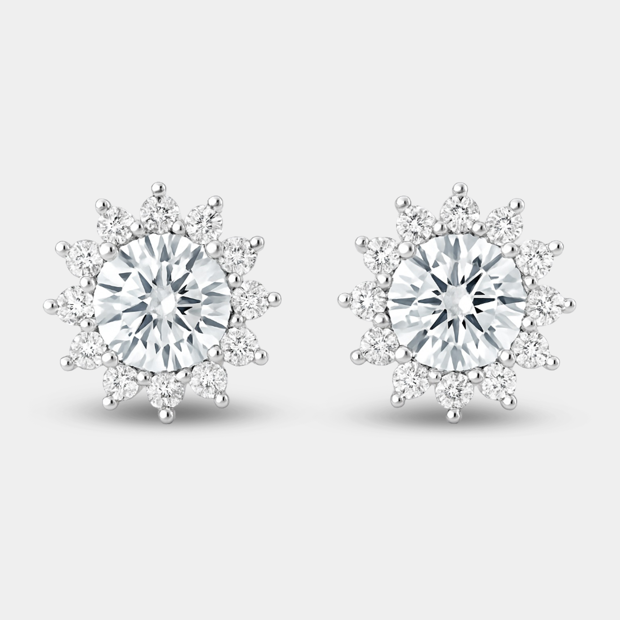 Moissanite Halo Stud Earrings