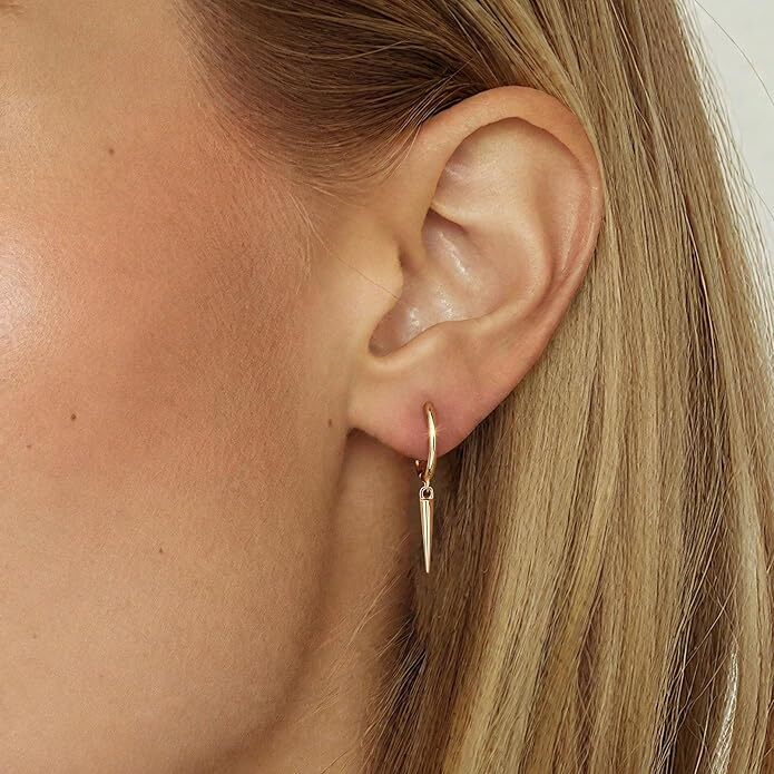 Spike Dangle Huggie Hoops