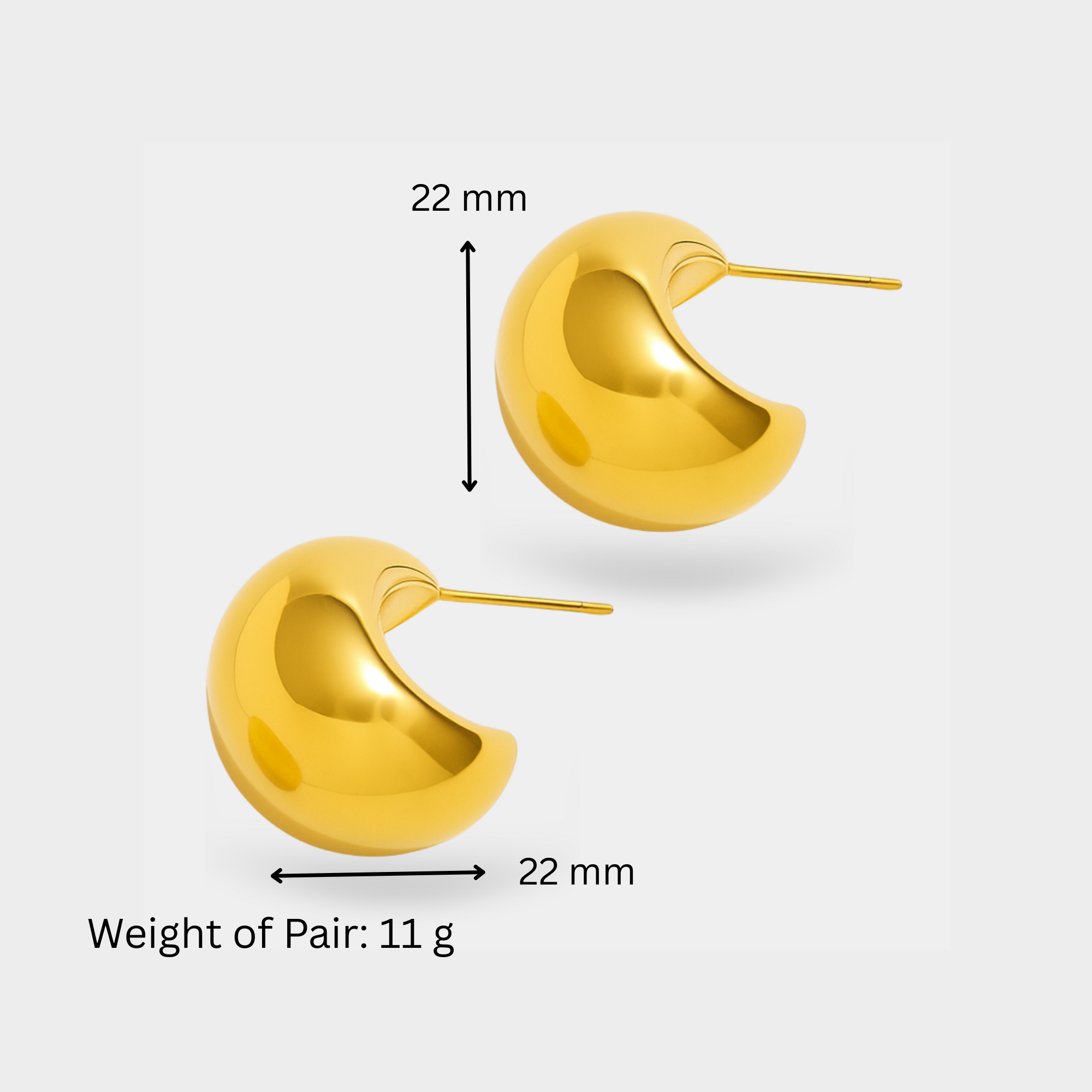 Small Chunky Gold Hoop Earrings