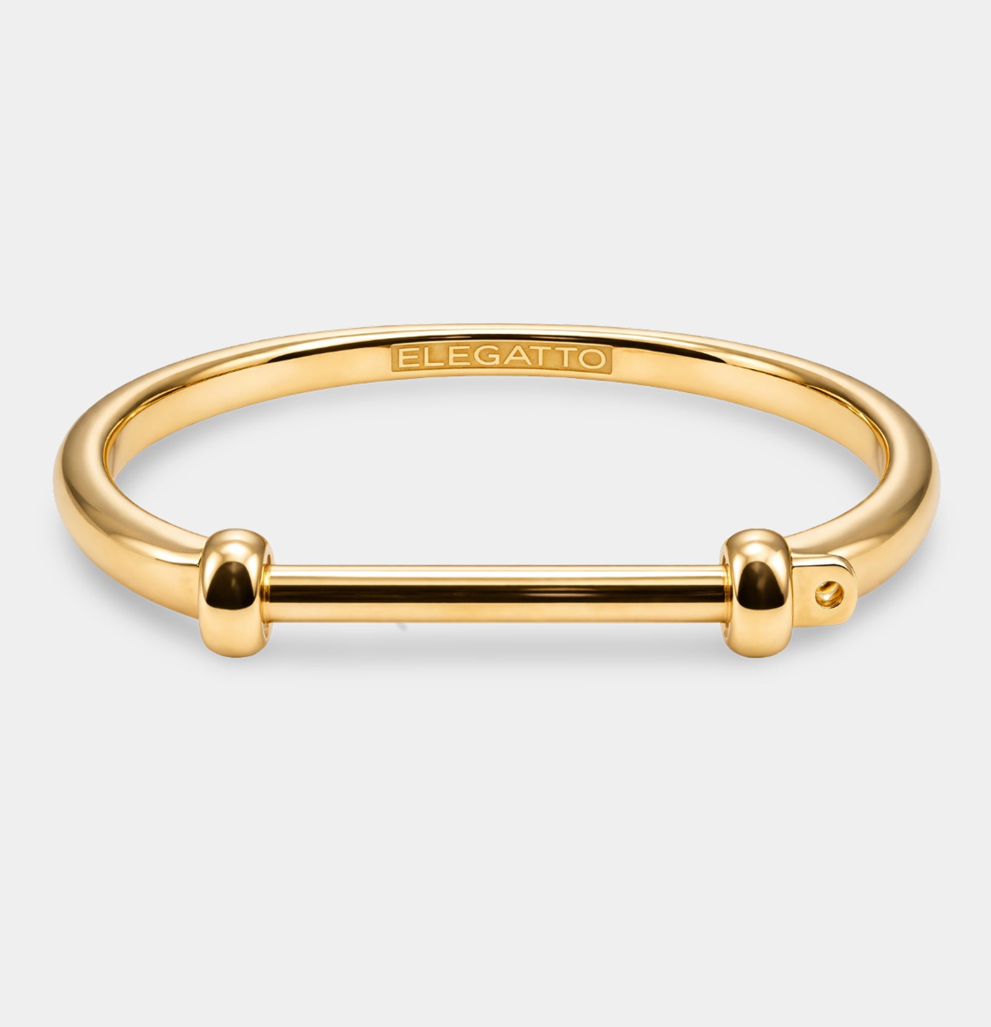 18K Gold Plated Imperial Shackle Bangle Bracelet