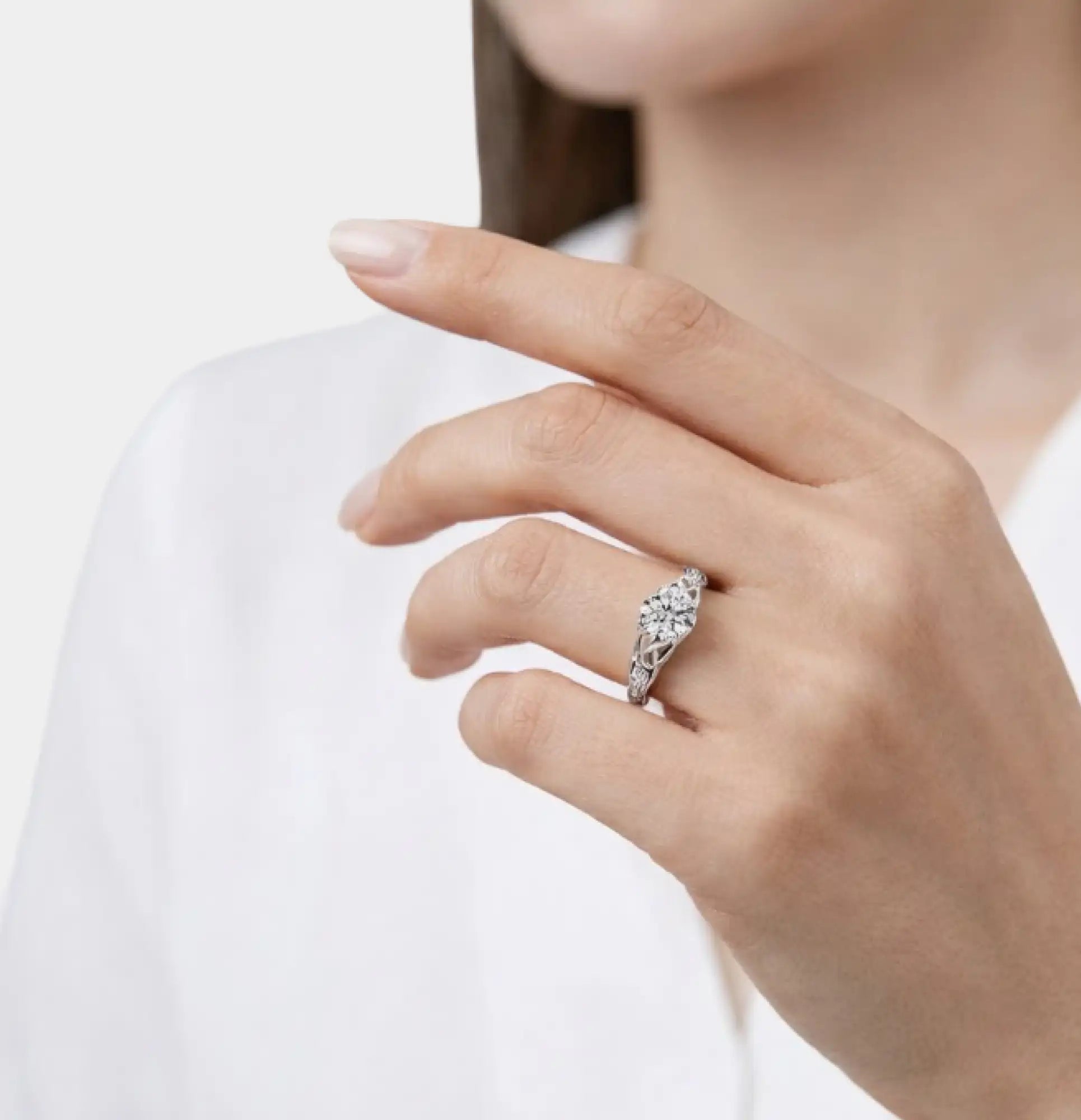 Parure de fiançailles nœud celtique en argent sterling