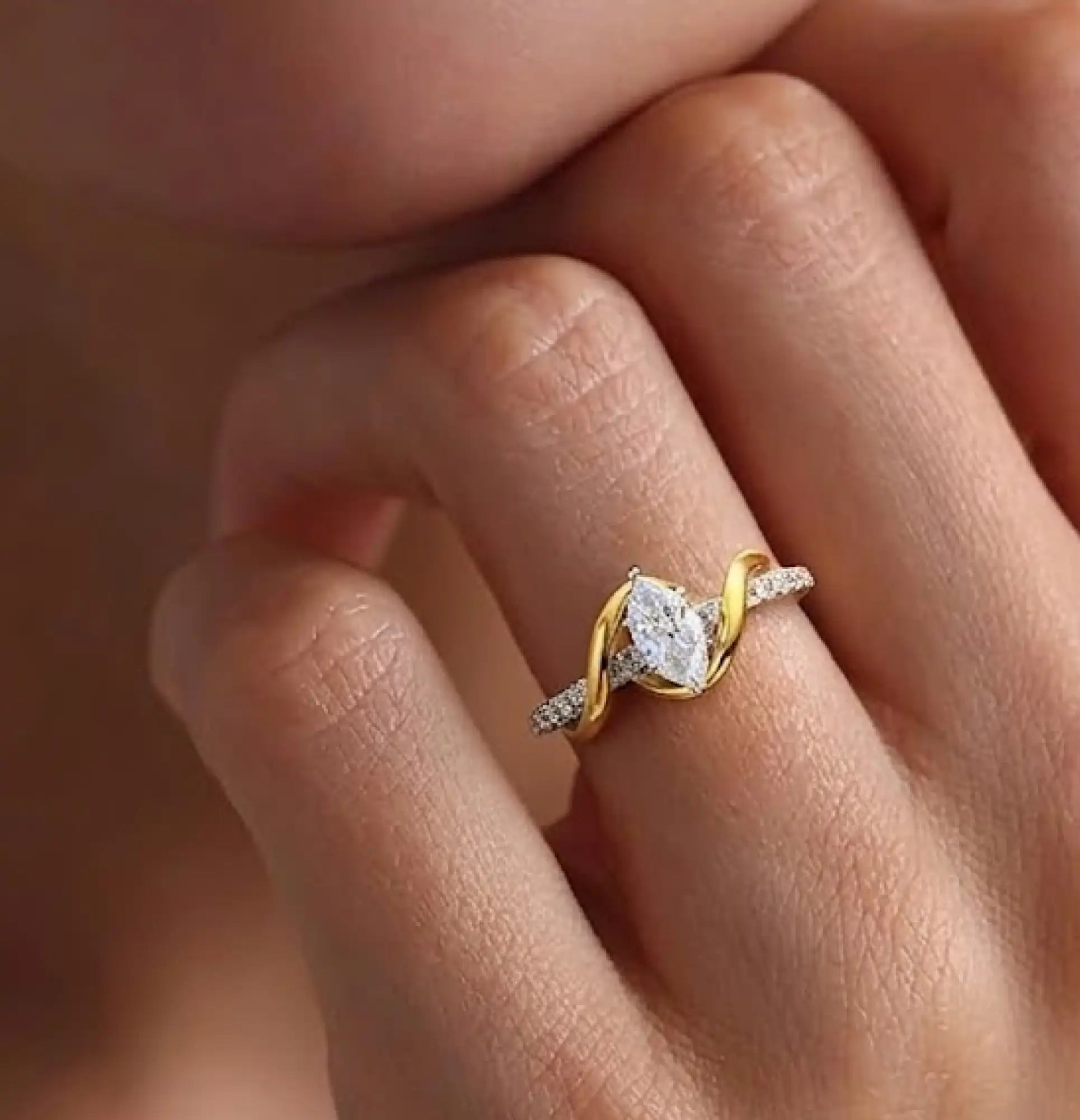 Bague de promesse Marquise Infini en Argent Sterling
