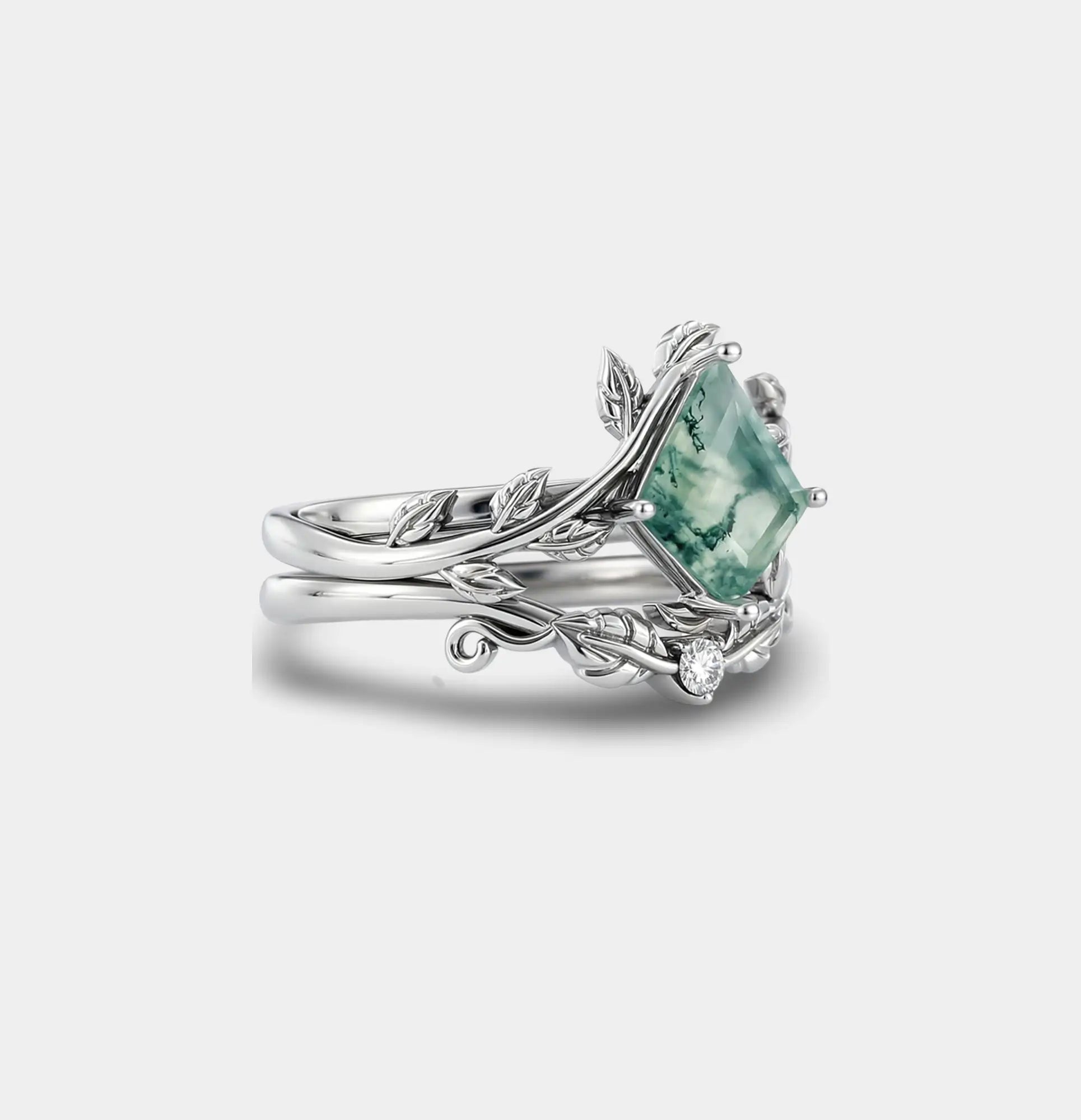 Bague de Fiançailles Éternelle Fleurie en Argent Sterling