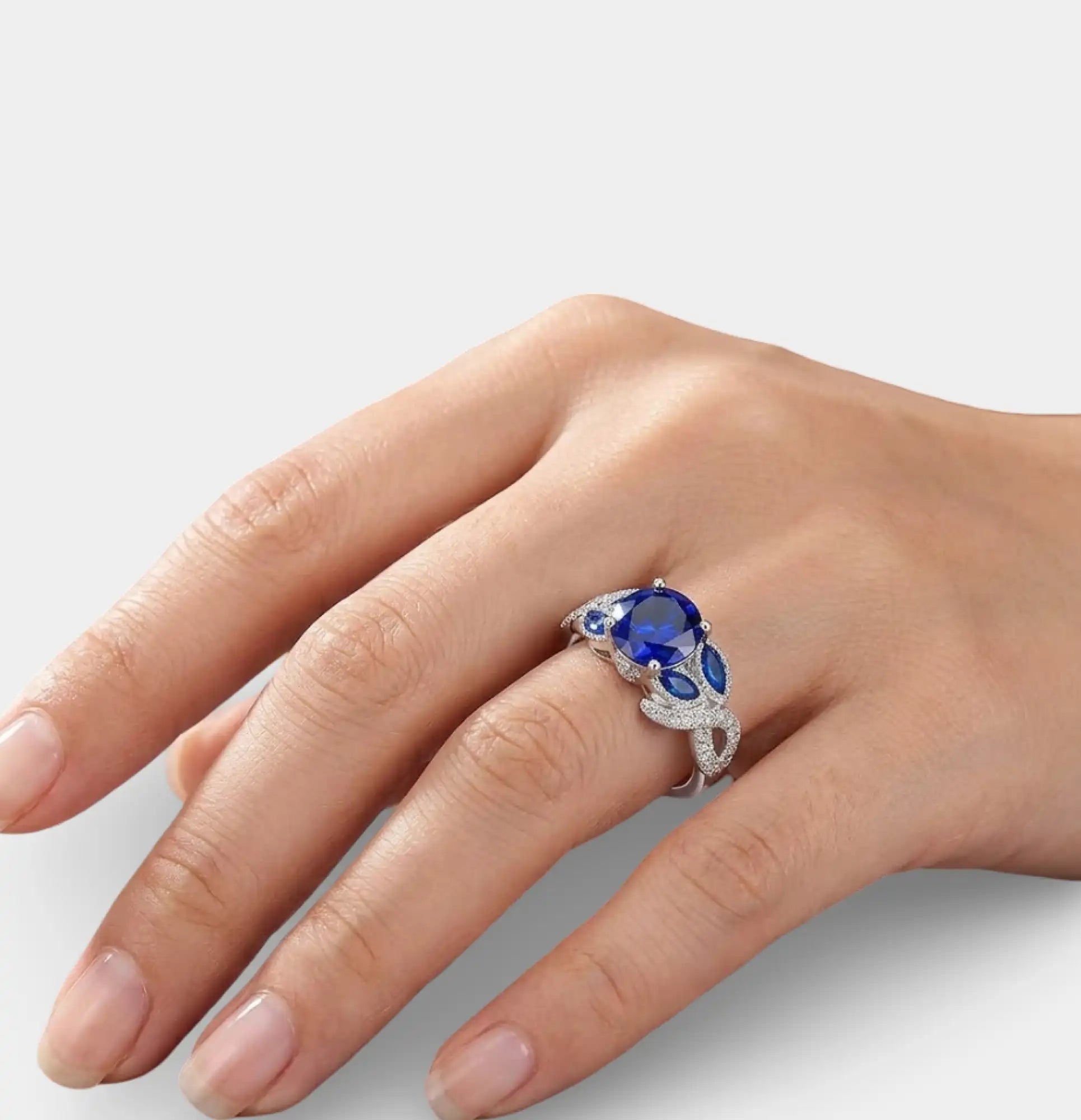 Bague de fiançailles Aurora Luxe en argent sterling