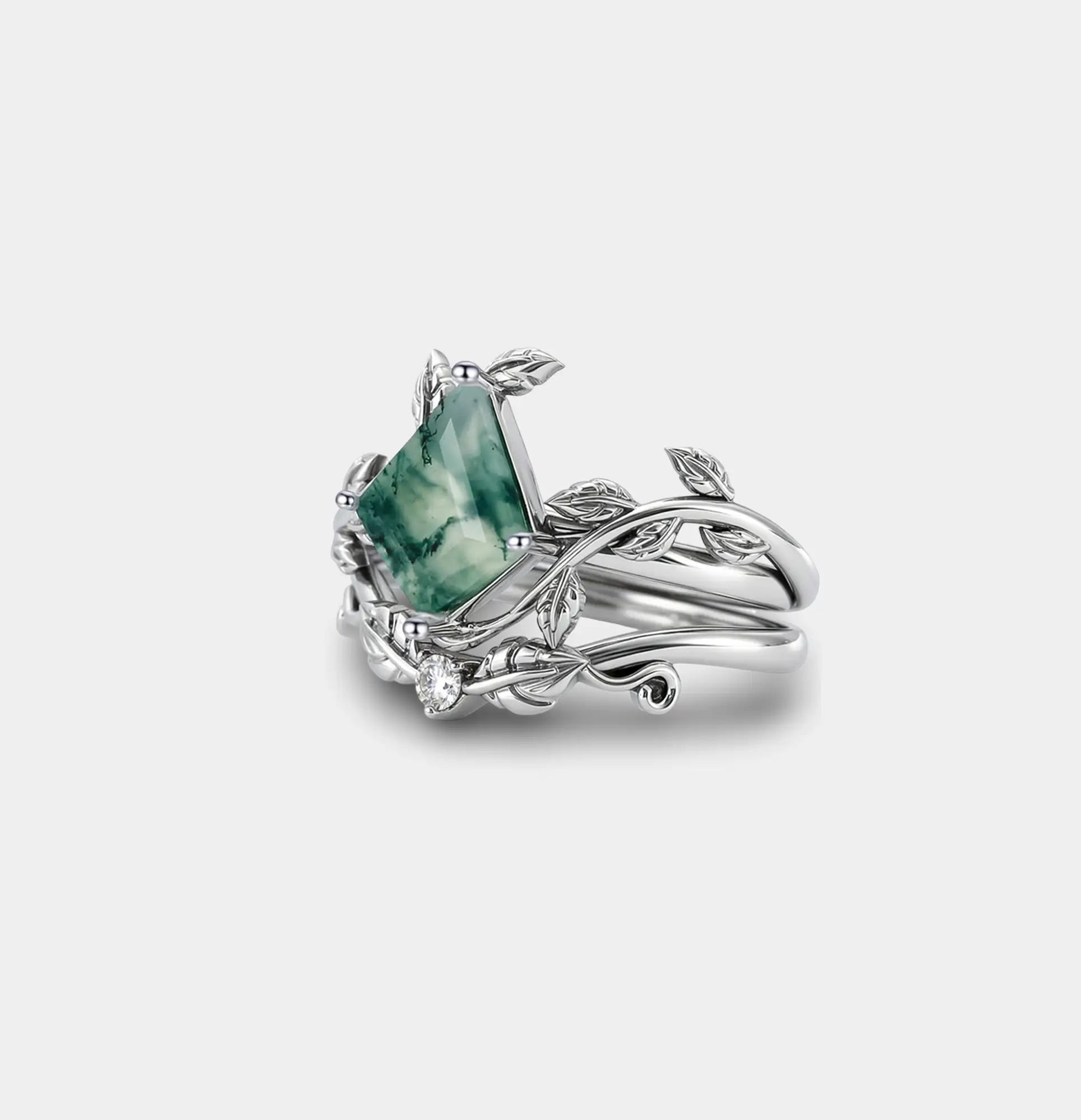 Bague de Fiançailles Éternelle Fleurie en Argent Sterling