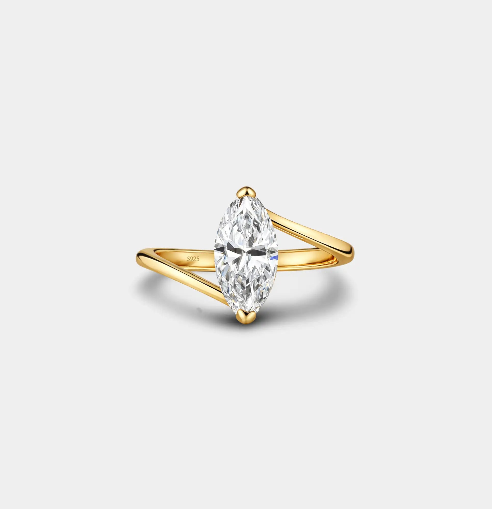 Sterling Silver Marquise Cut Promise Wedding Ring