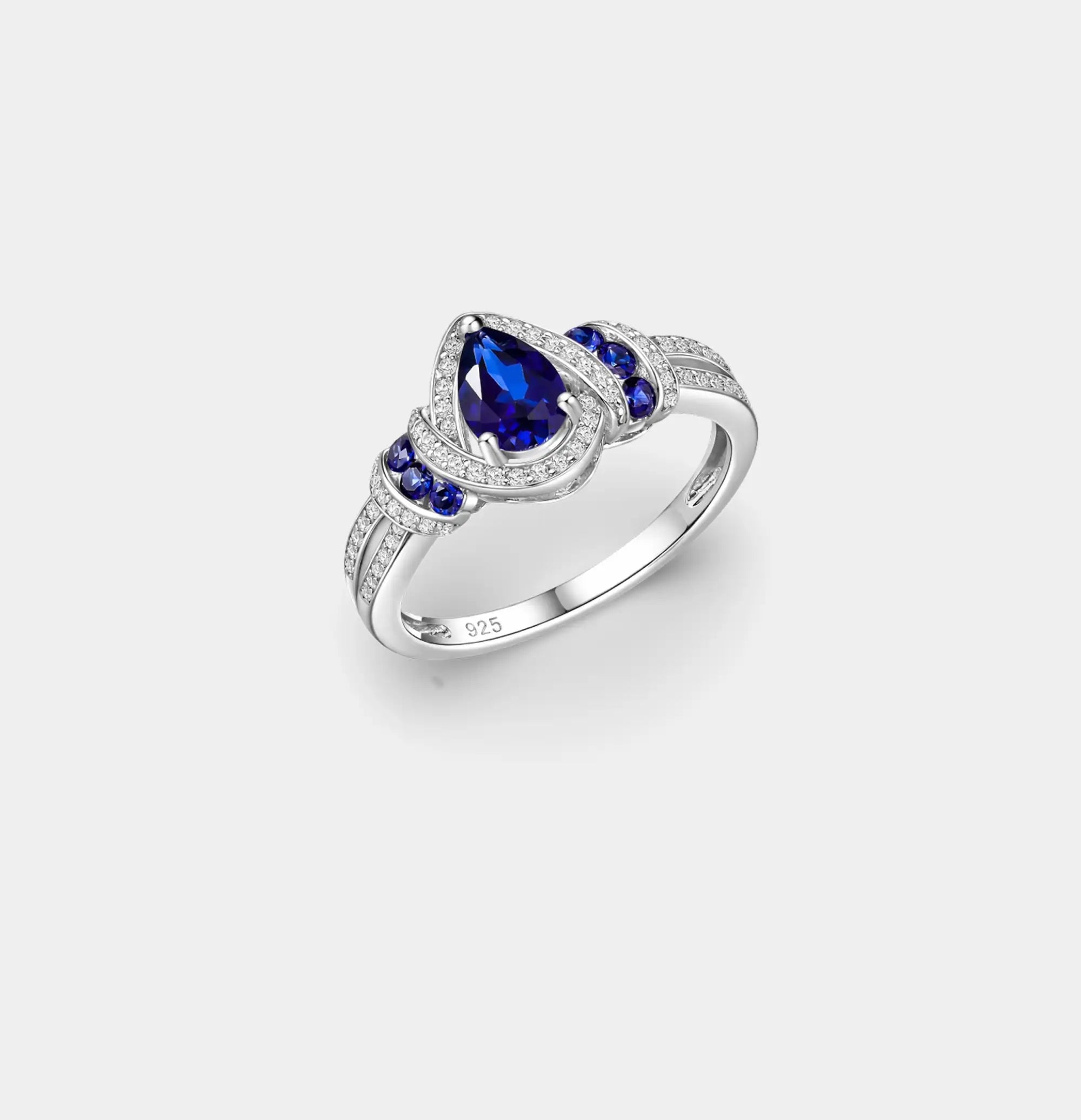 Sterling Silver Celestial Tear Engagement Ring