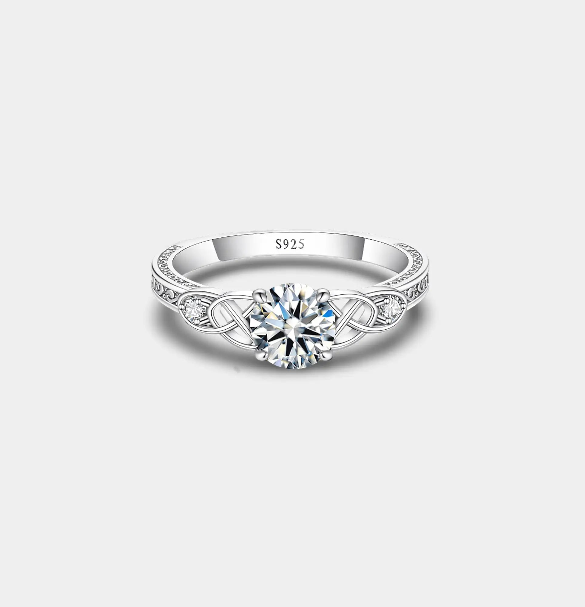 Sterling Silver Celtic Knot Engagement Ring Set
