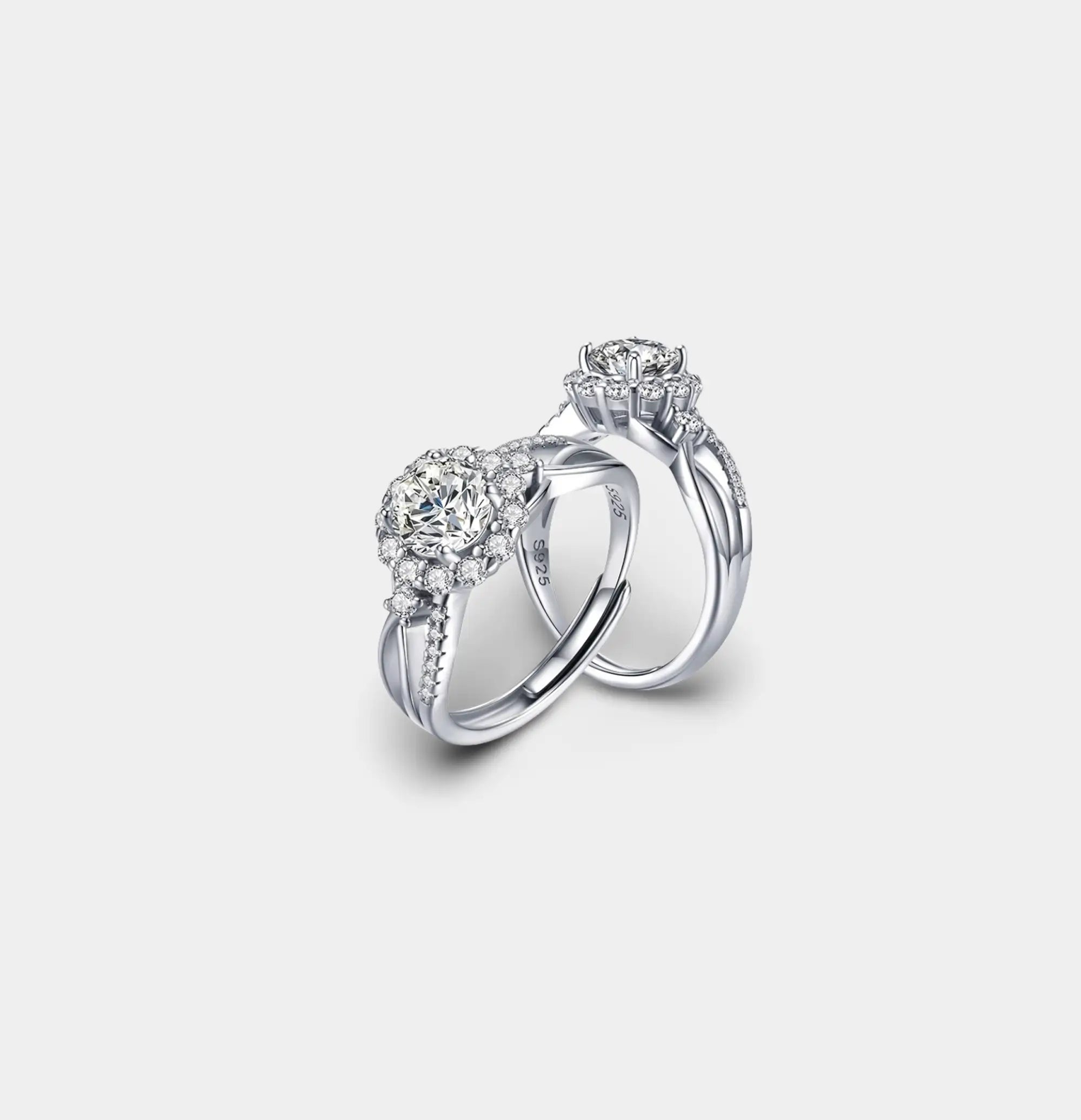 Sterling Silver Blossom Luxe Moissanite Flower Engagement Ring