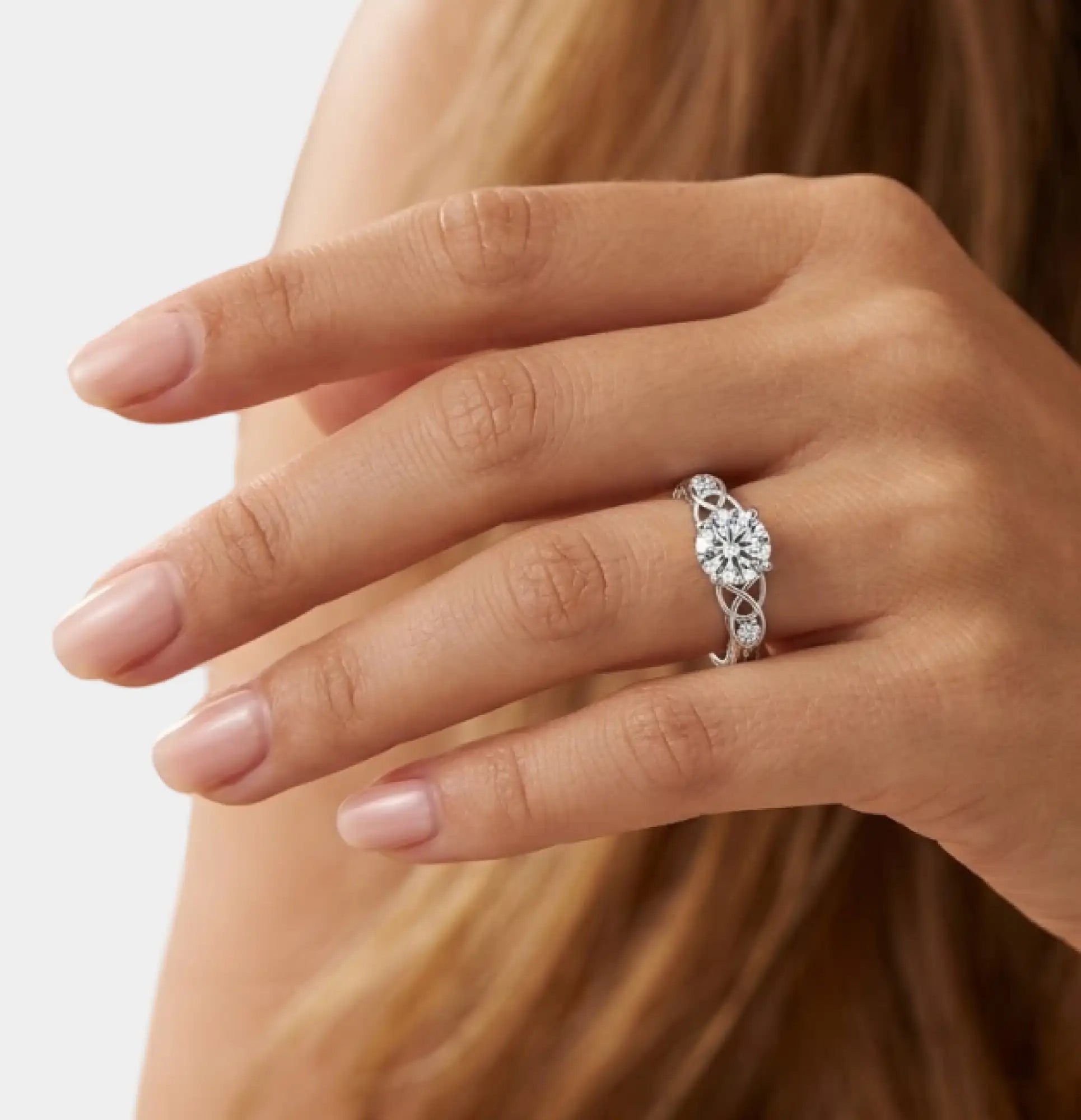 Sterling Silver Celtic Knot Engagement Ring Set