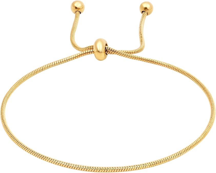 Dainty Gold Slider Bracelet | Adjustable Minimalist Luxury | Everyday Layering
