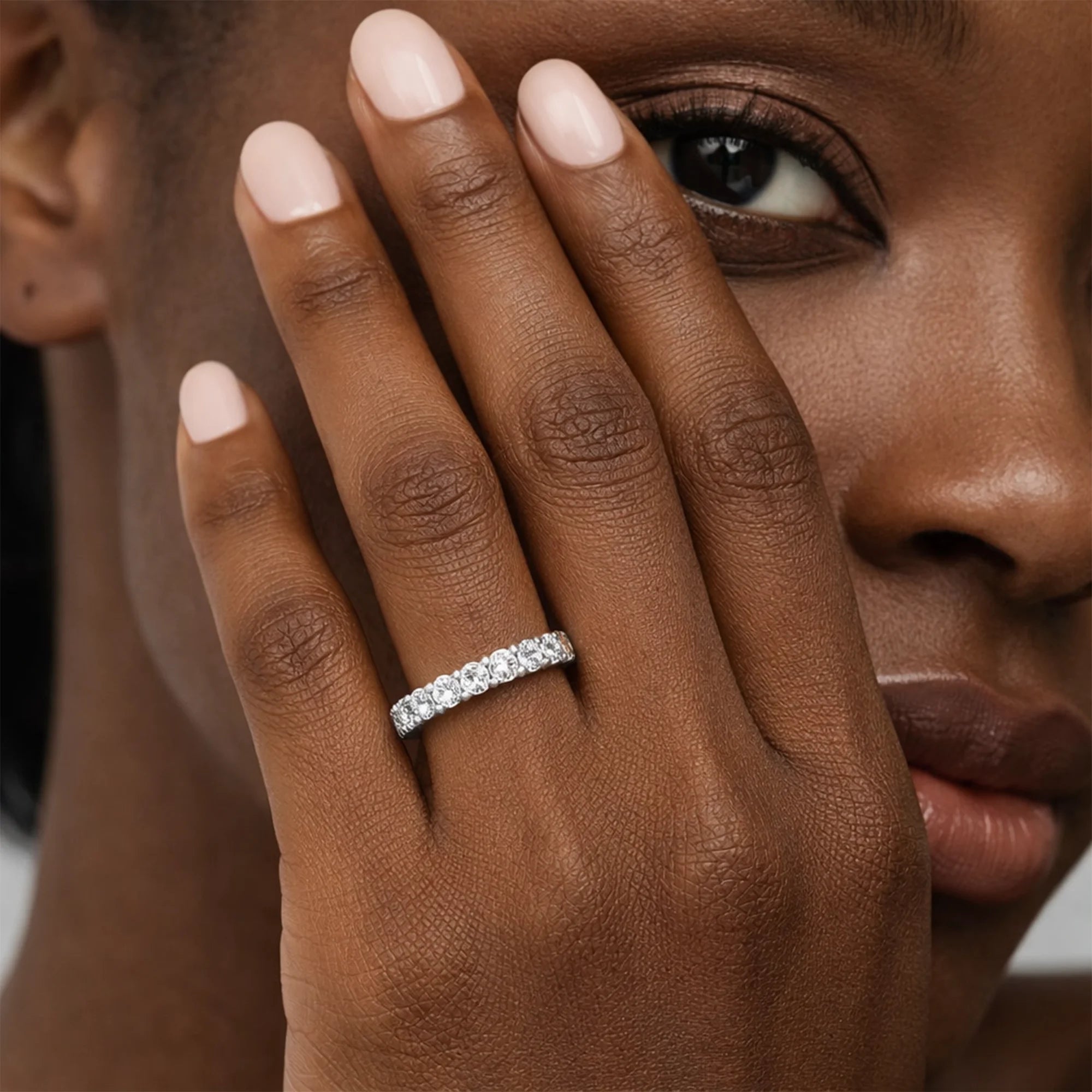 diamond eternity ring detail close-up from MH Elegance luxury wedding rings collection