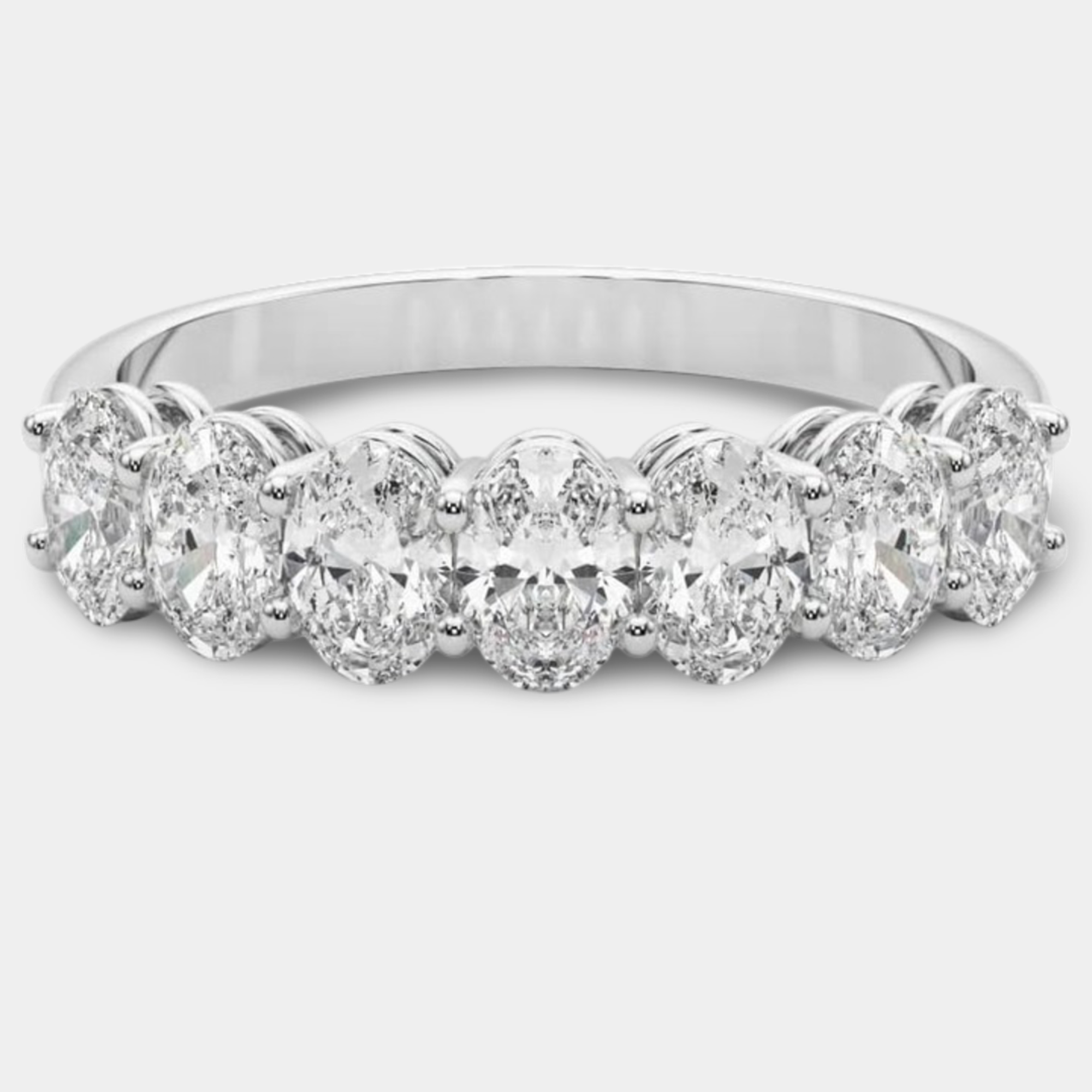 diamond seven stone anniversary band lifestyle wearing from MH Elegance luxury wedding rings collection