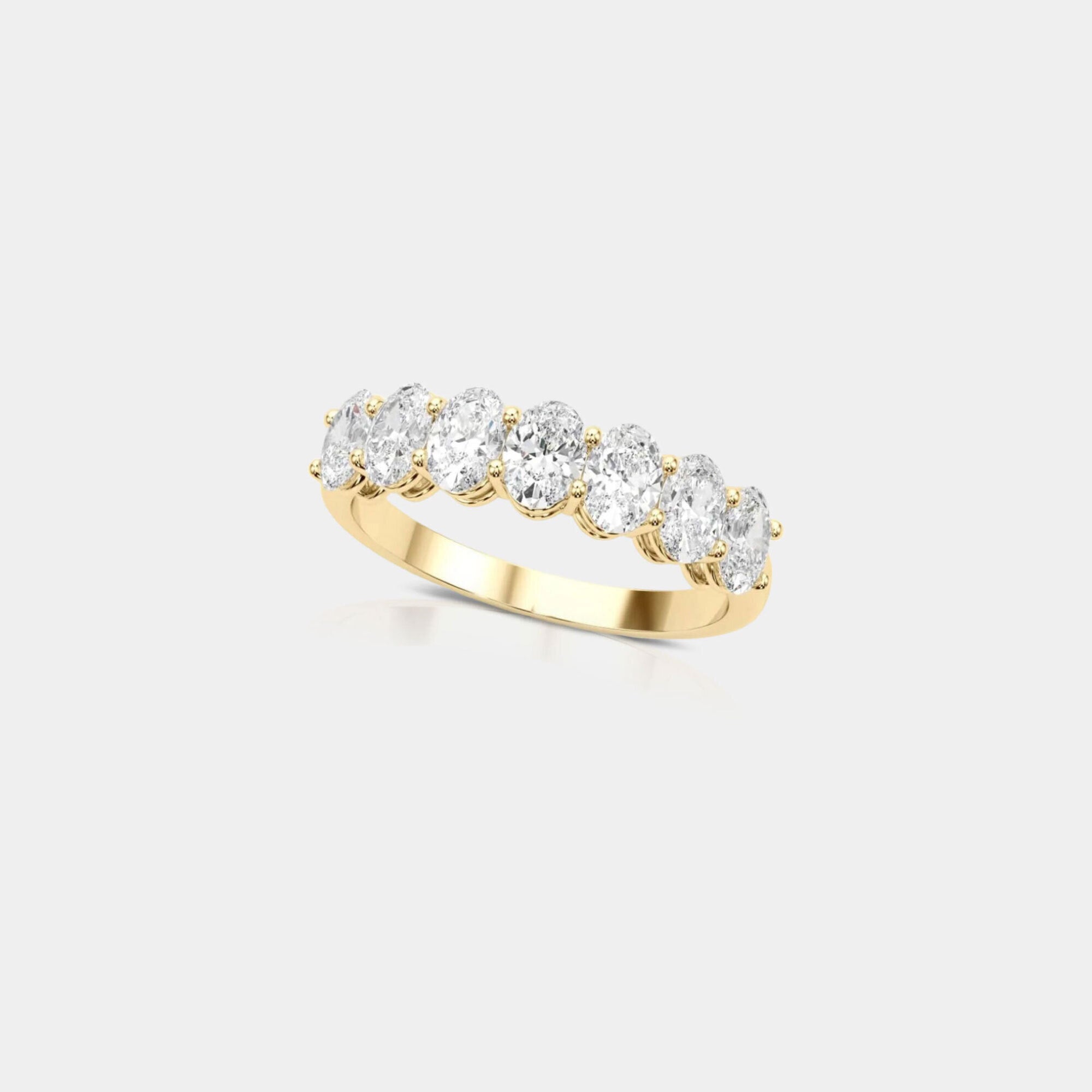 diamond seven stone anniversary band packaging detail from MH Elegance luxury wedding rings collection