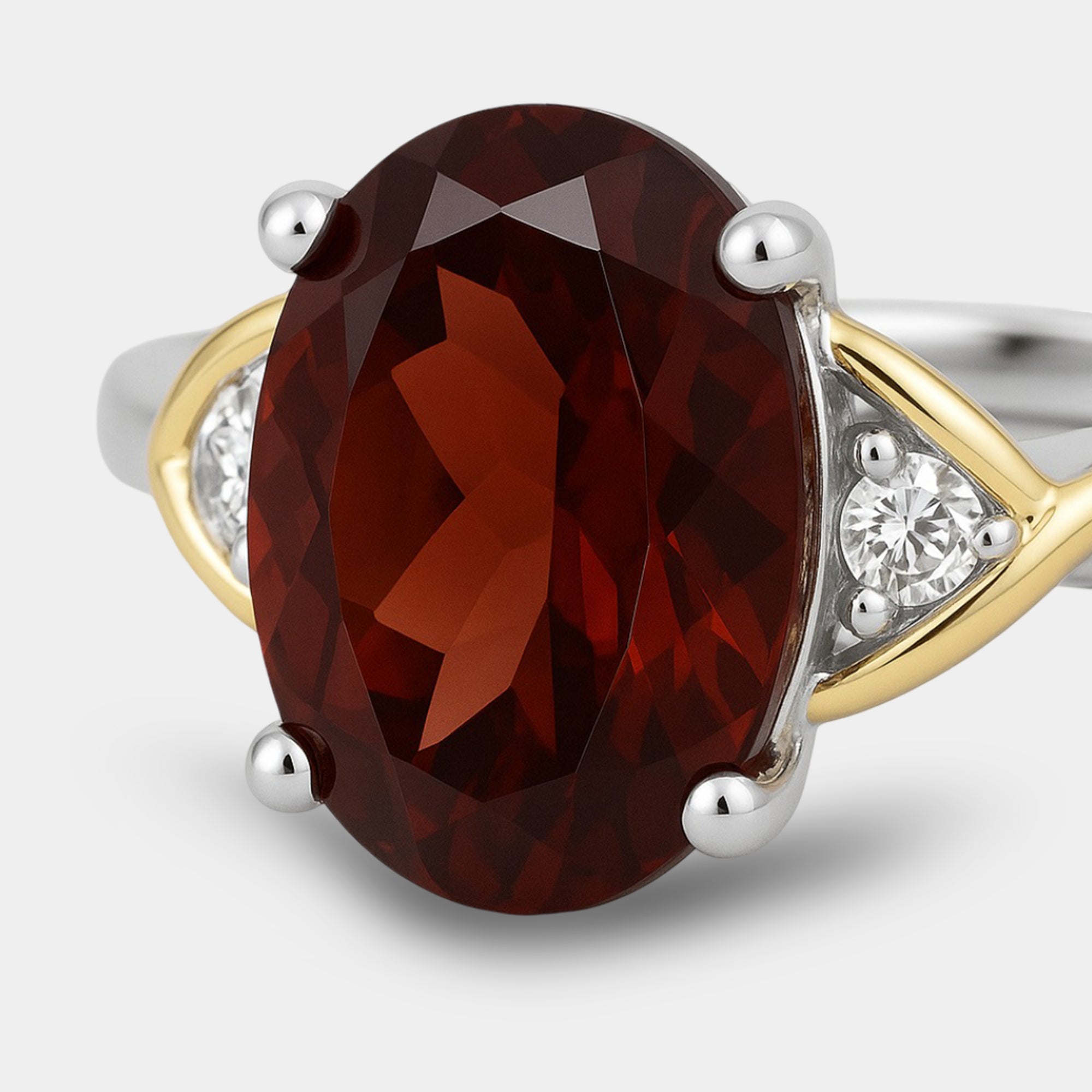 Elira Garnet Crossover Engagement Ring