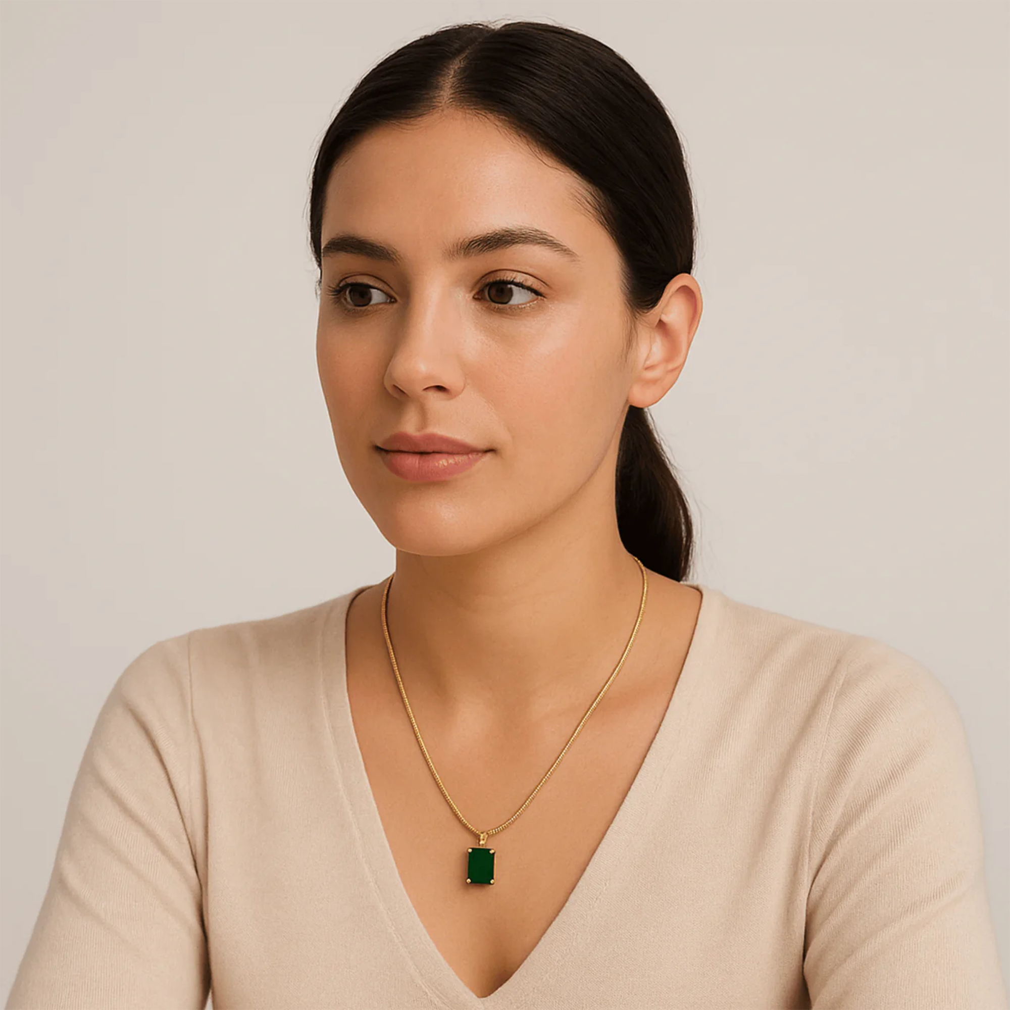 Emerald Pendant Necklace