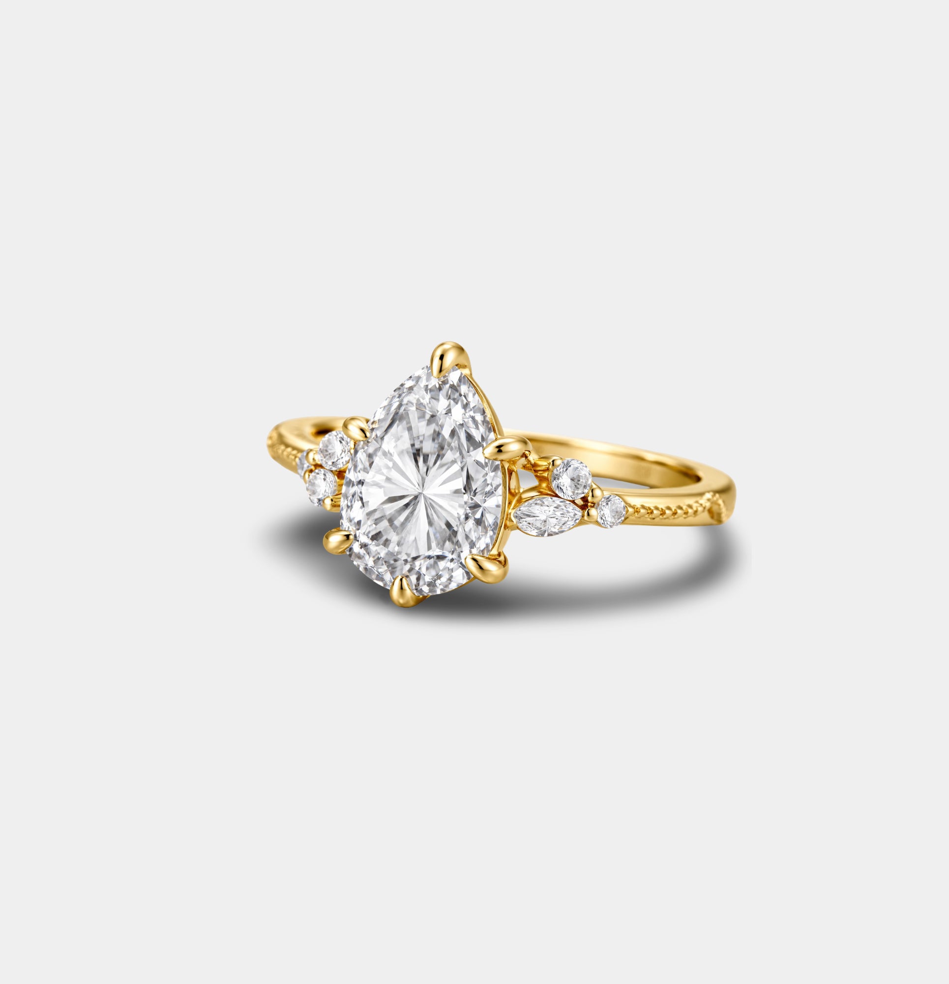 Bague de fiançailles Goutte scintillante en argent sterling