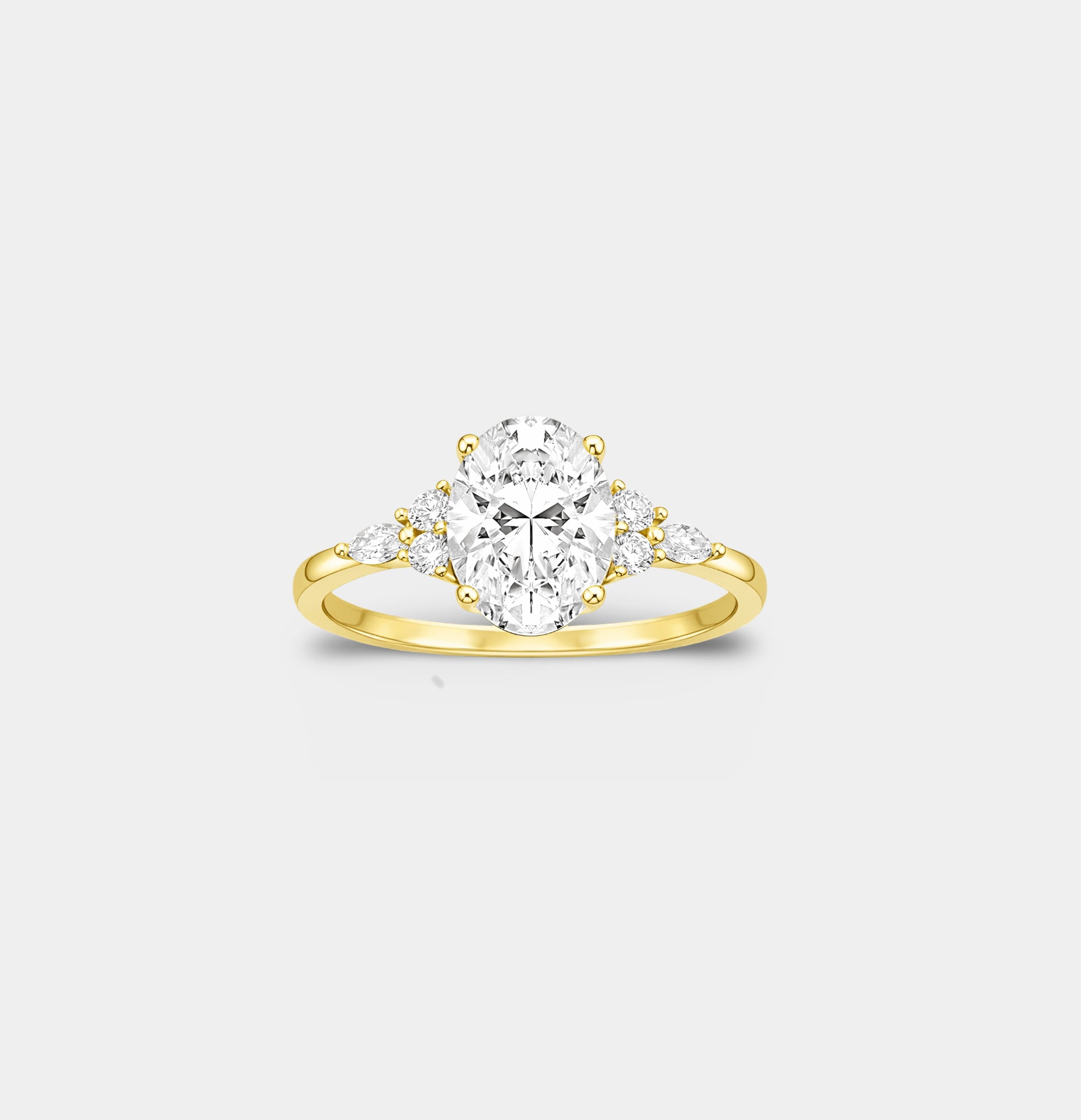 Radiant Elegance Oval Engagement Ring
