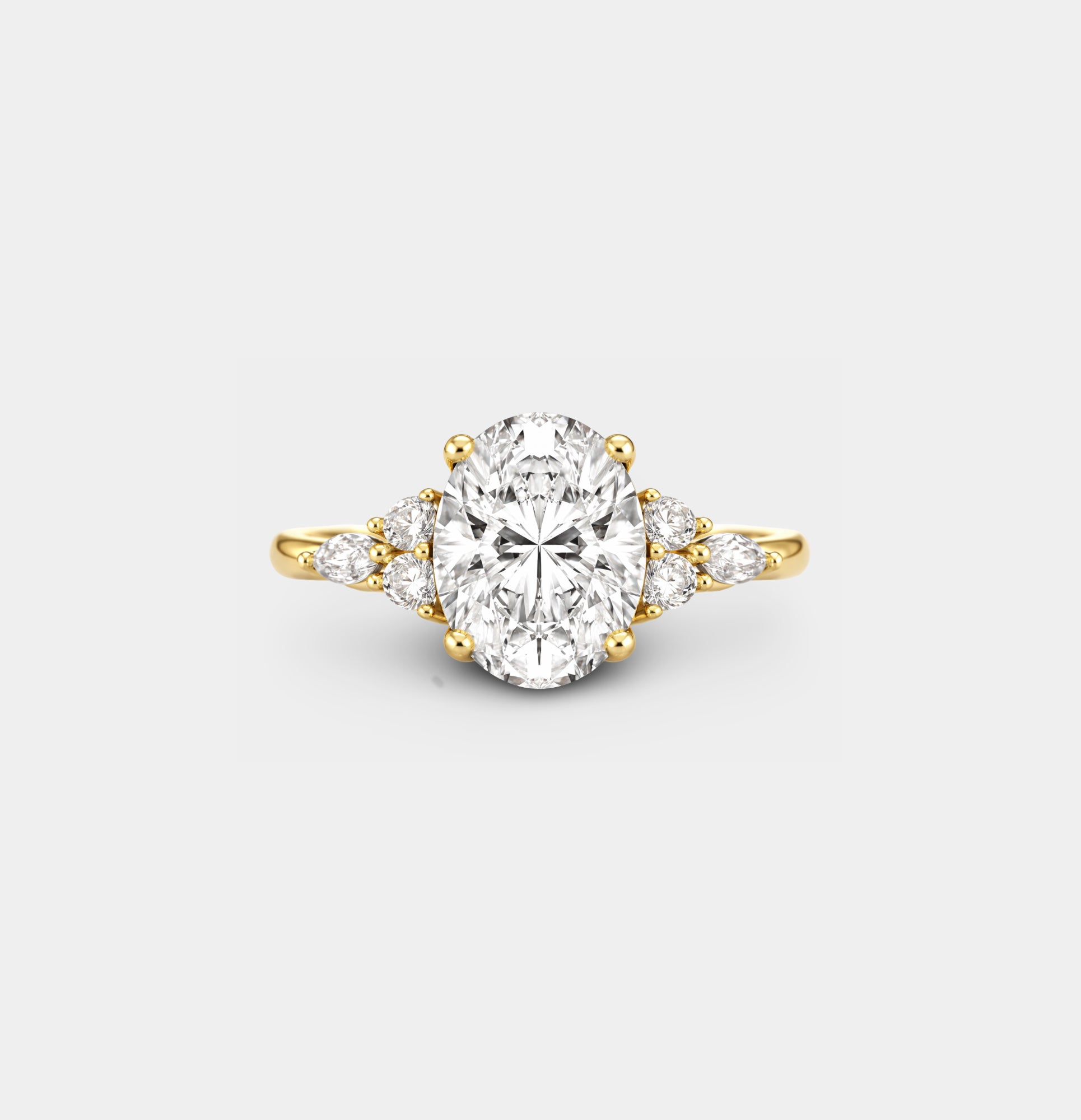 Radiant Elegance Oval Engagement Ring