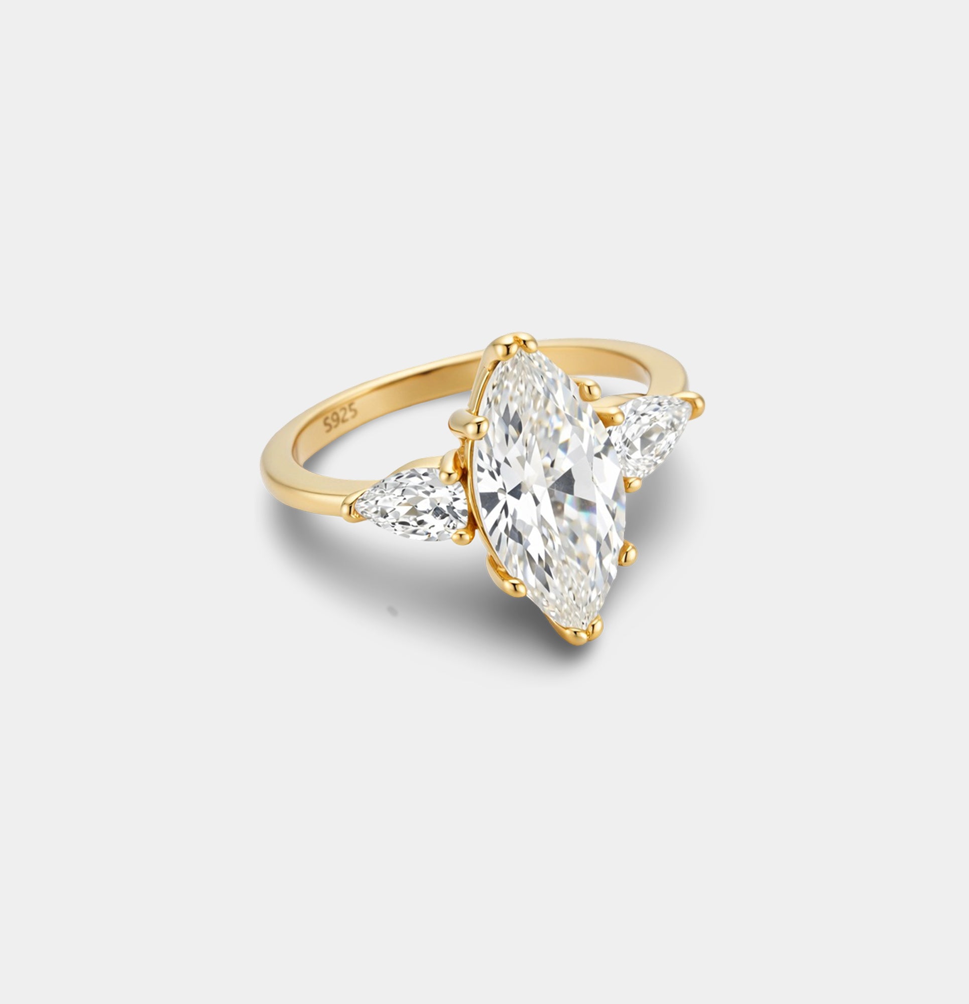 Bague de fiançailles Bordure Céleste en argent sterling