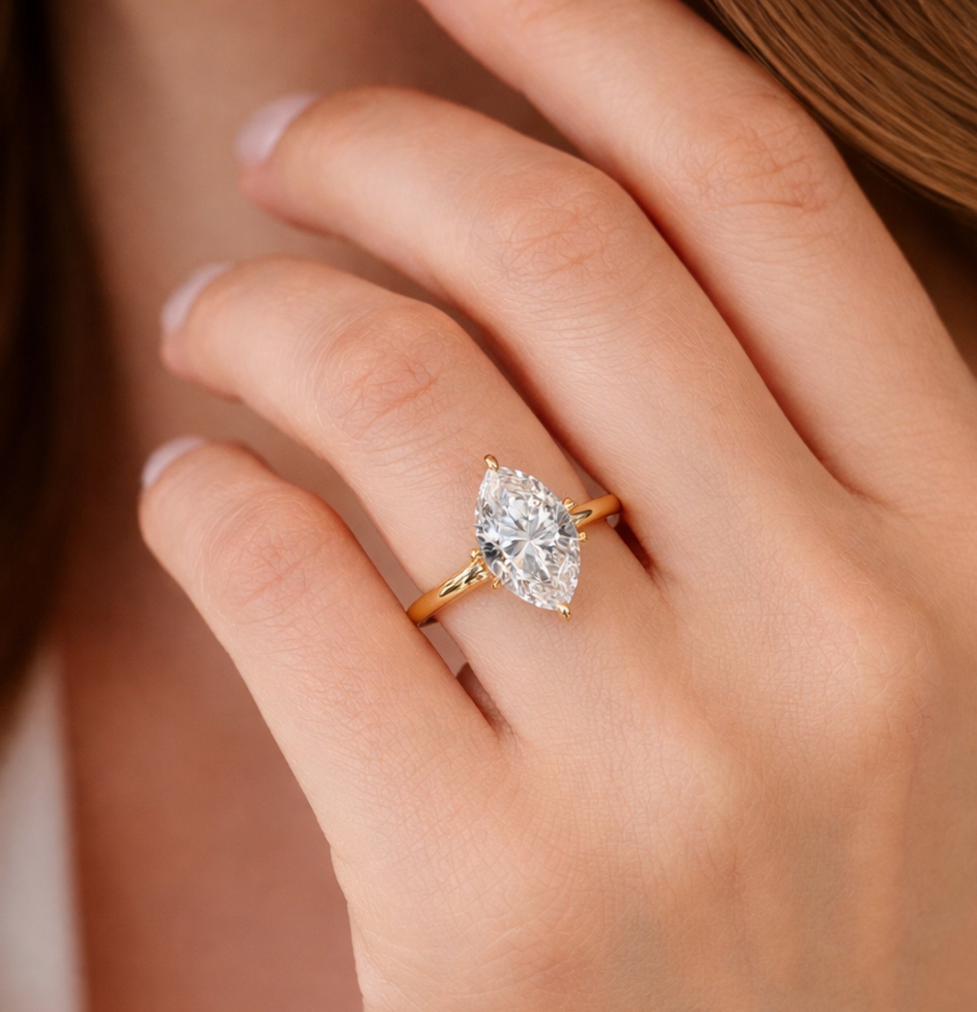 Bague de fiançailles Luxe Radiance en plaqué or 14K