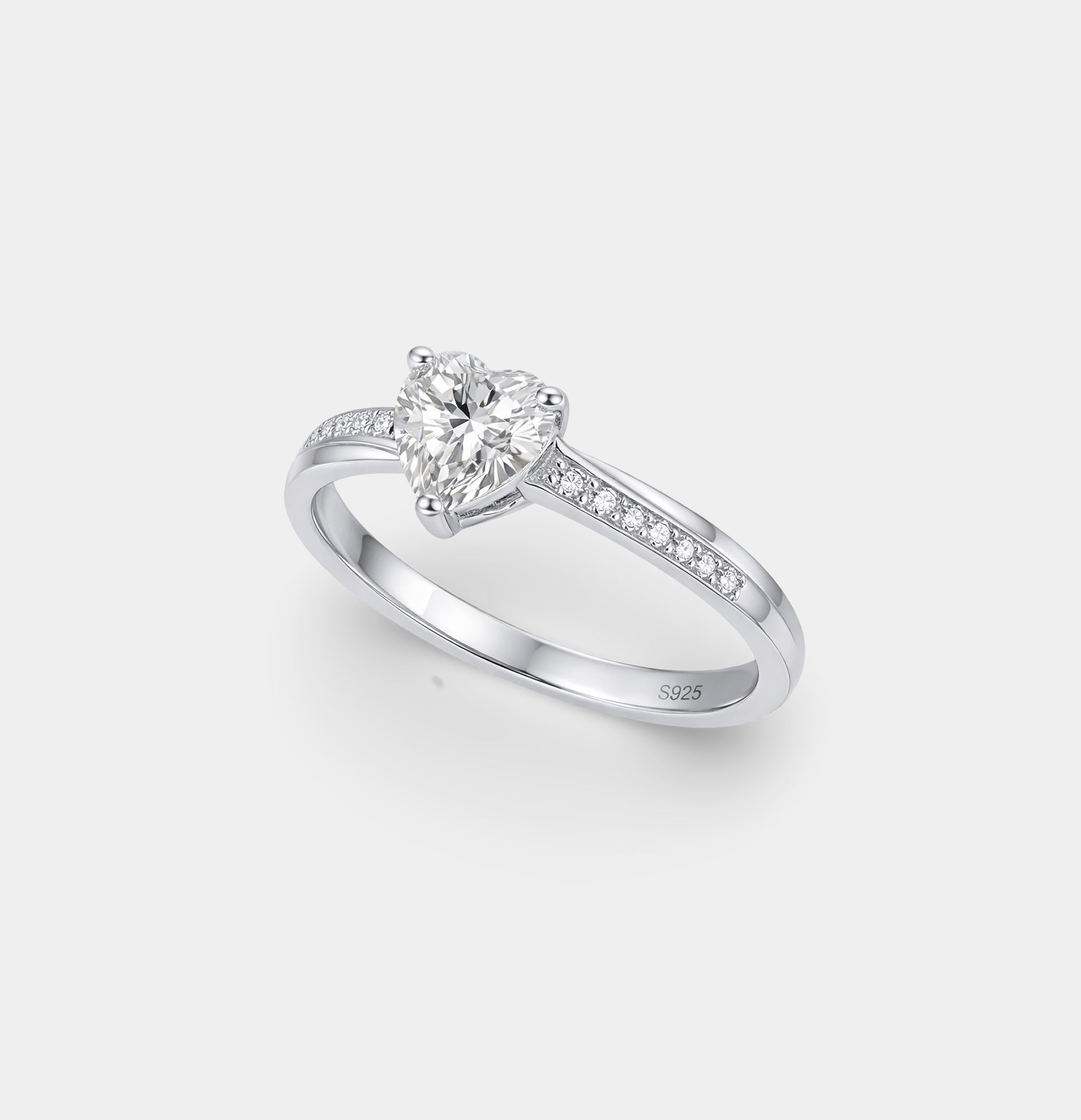 Bague Promesse Cœur Éternel en Argent Sterling