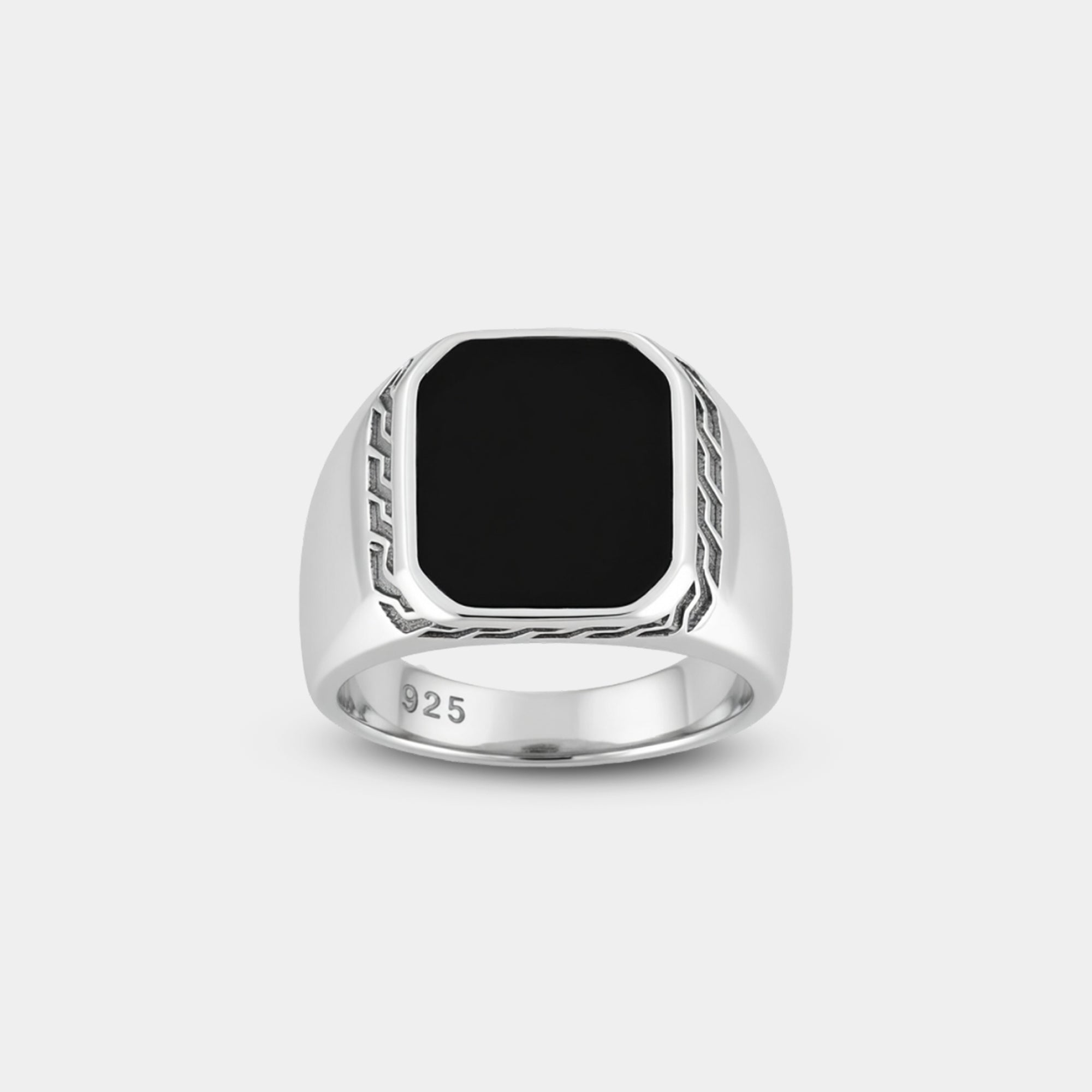 Royal Noir Black Onyx Vintage Signet Ring