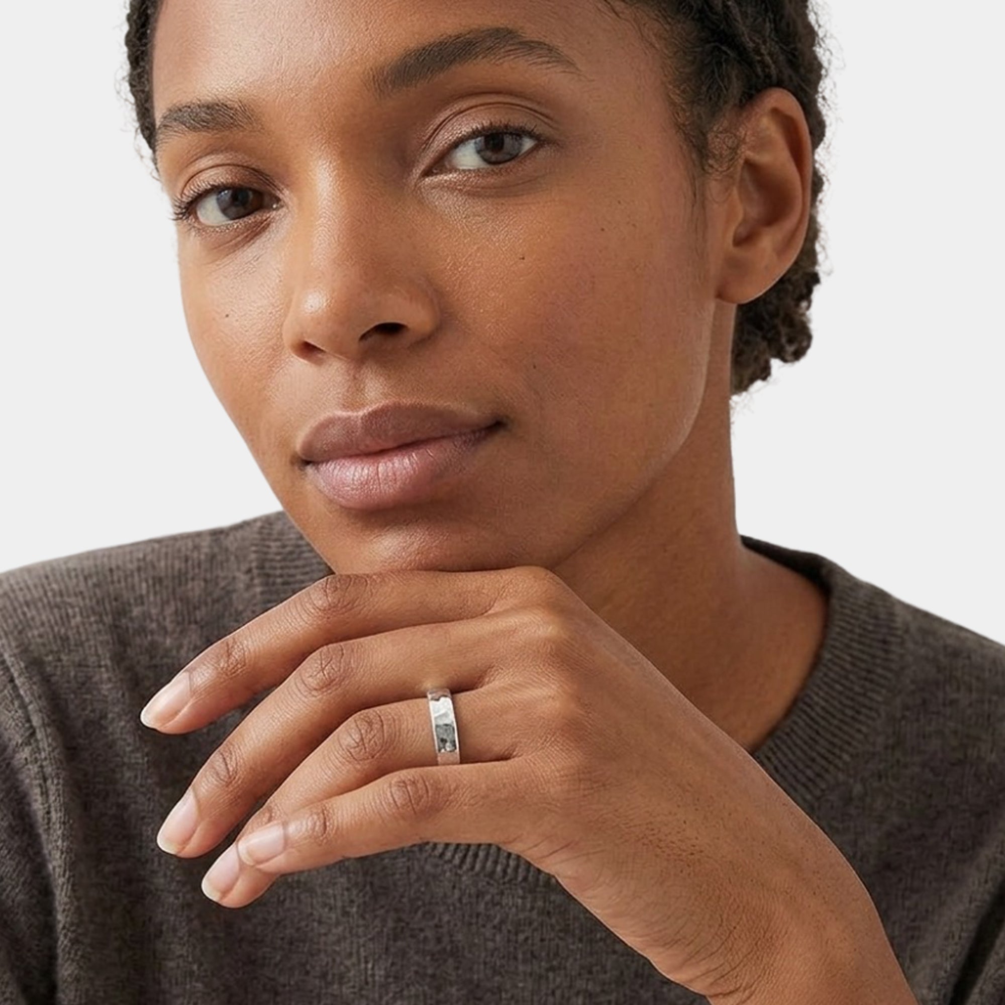 Sterling Silver Artisan Hammered Glow Ring