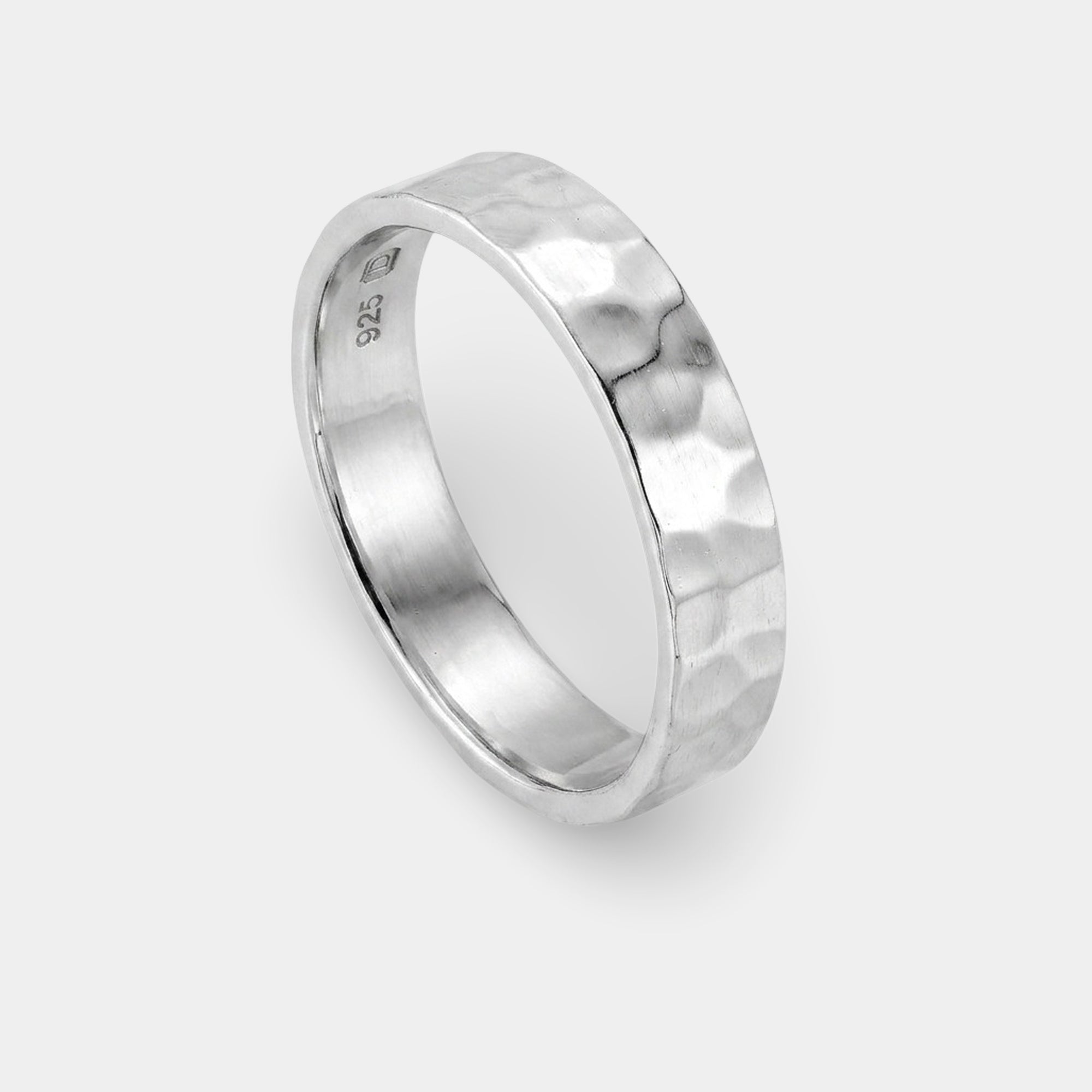 Bague en argent sterling martelée à la main | Texturée fabriquée à la main | Éclat – MH ELEGANCE