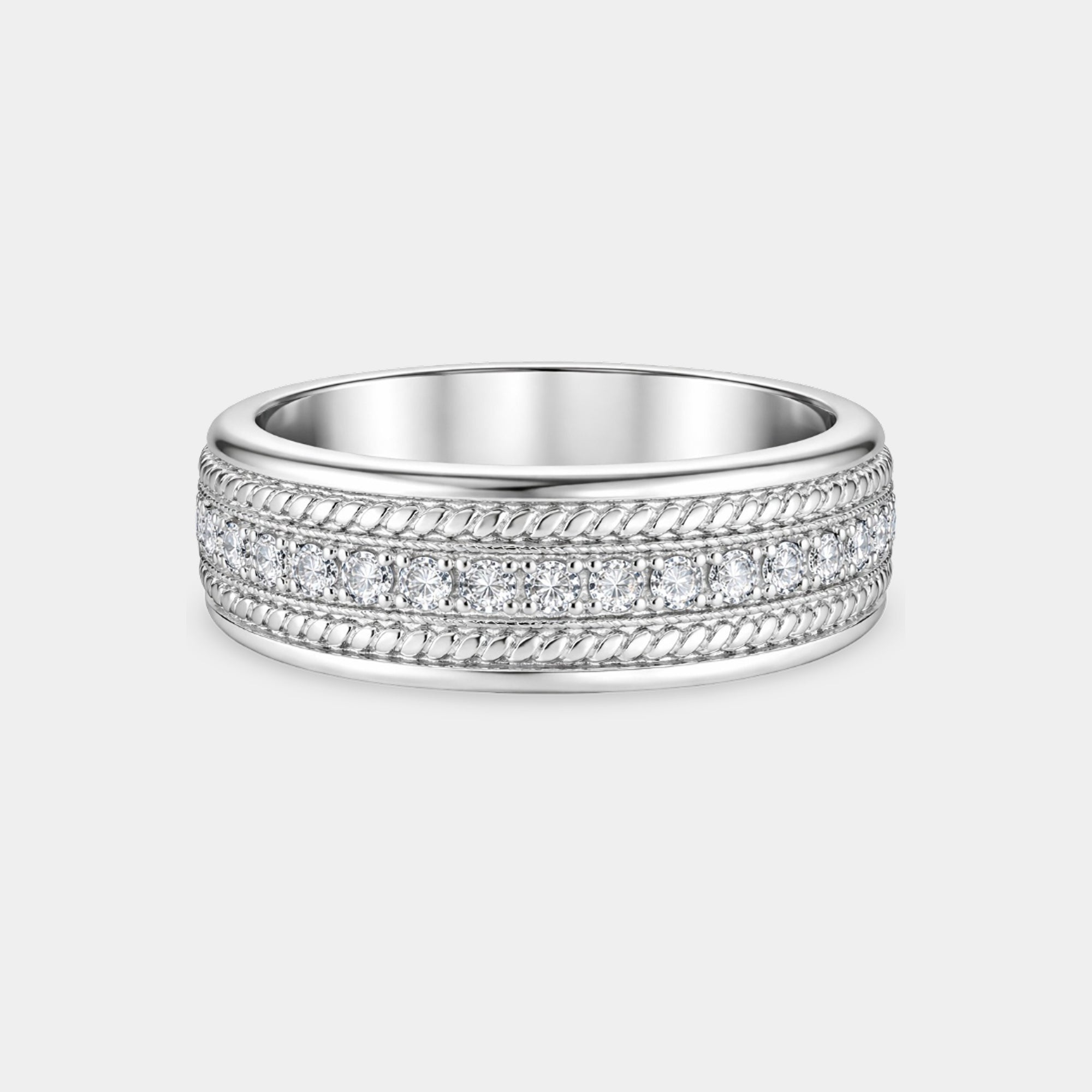 Sterling Silver Infinity Shine Wedding Ring