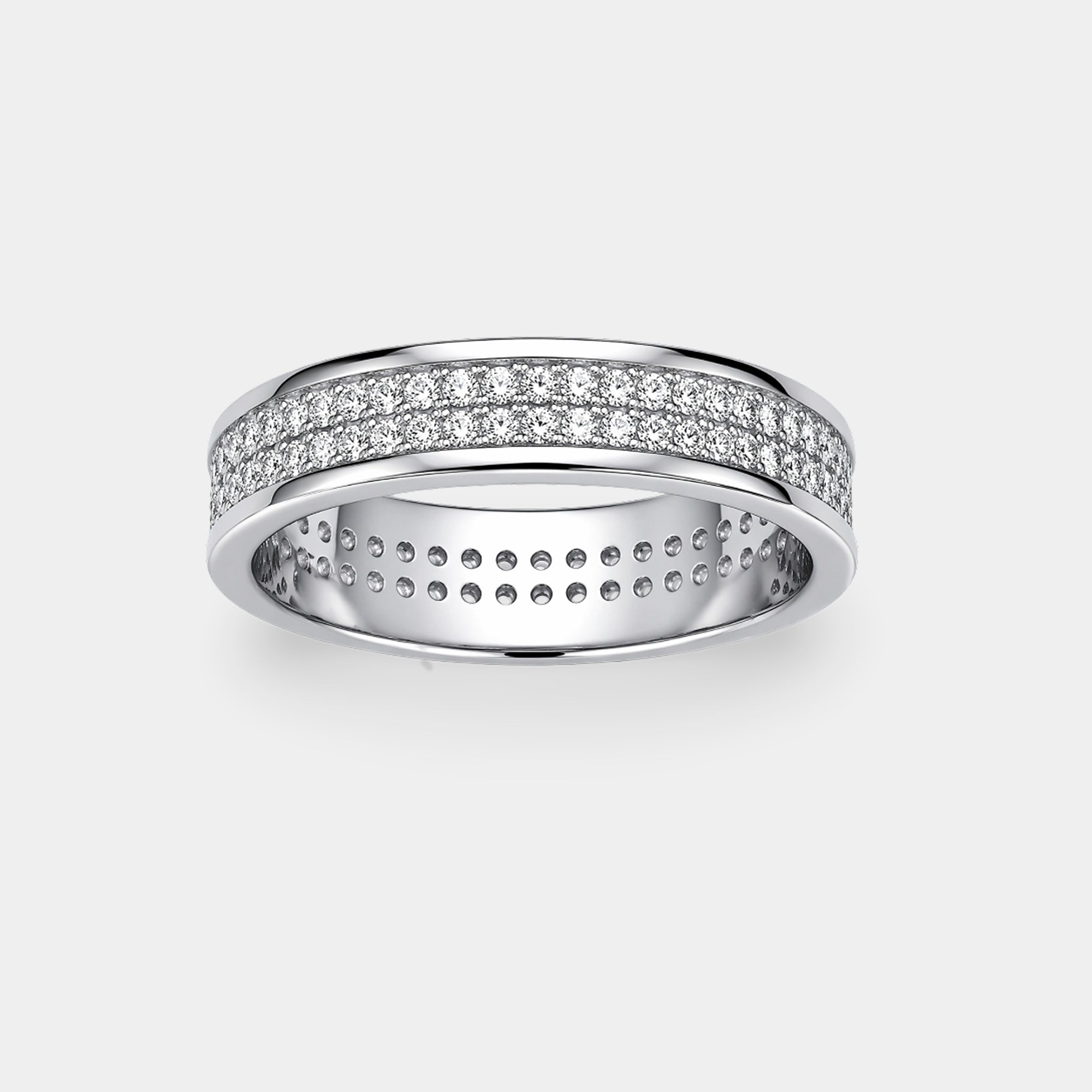 Sterling Silver Royal Ice Men’s Wedding Ring