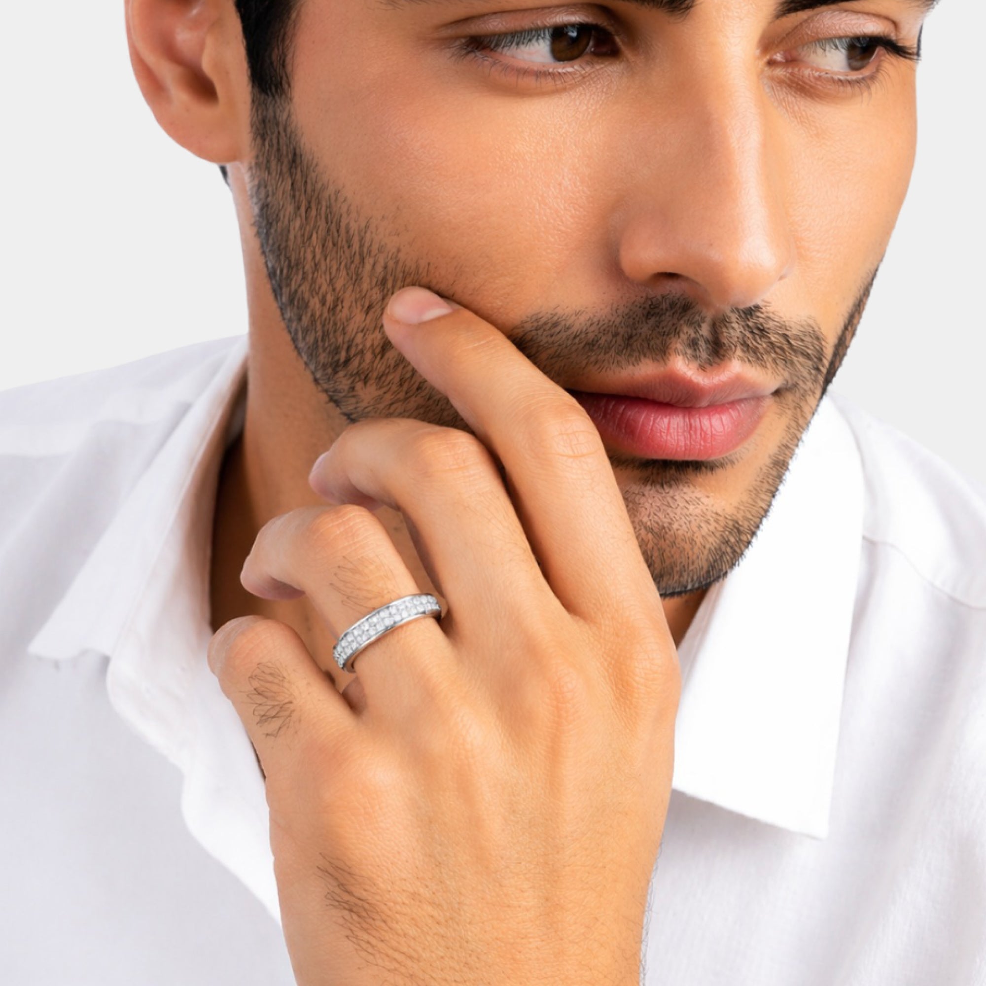 Anillo de hombre de plata de ley con eslabones cubanos imperiales | Joyería de lujo con diseño audaz