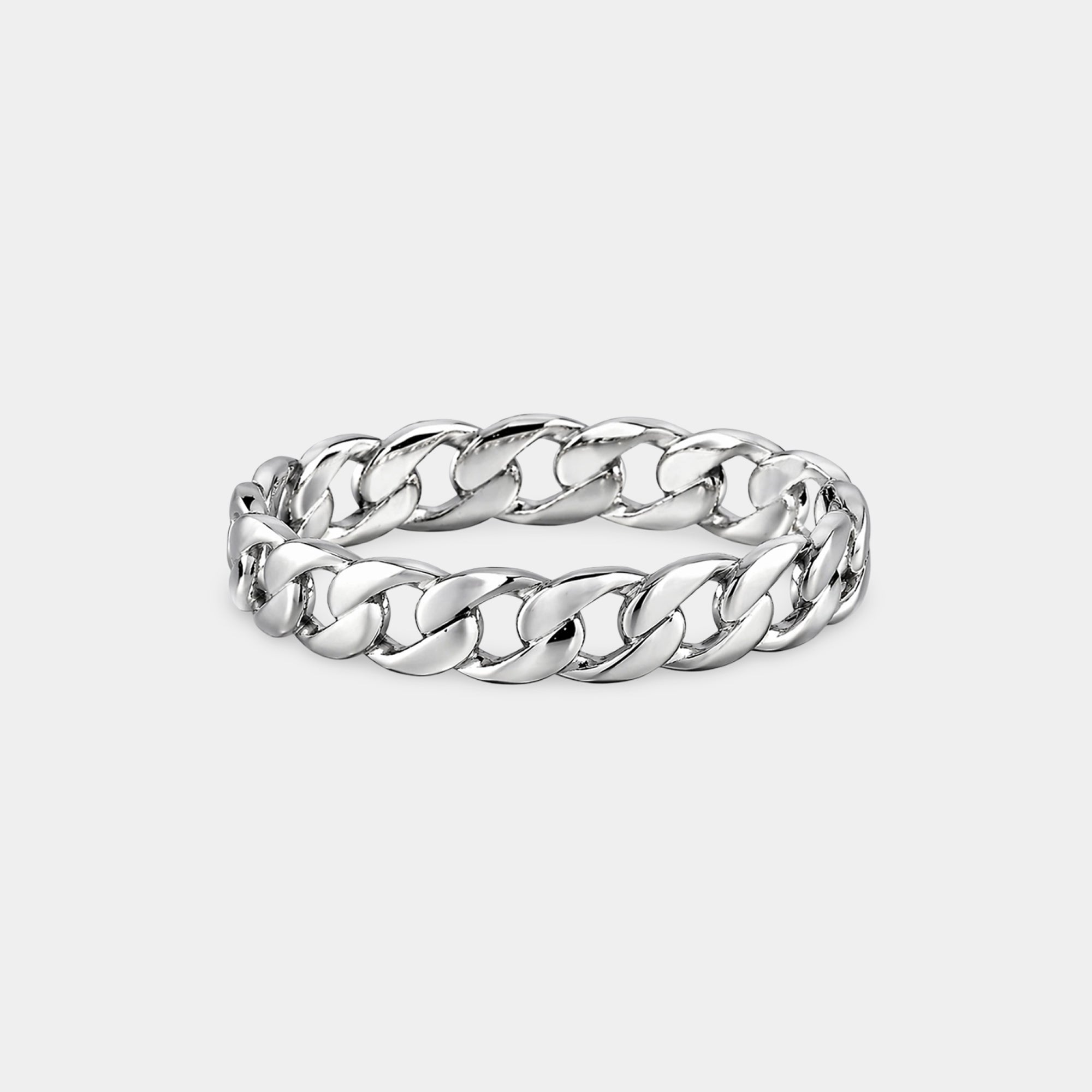 Sterling Silver Imperial Link Cuban Chain Men’s Ring