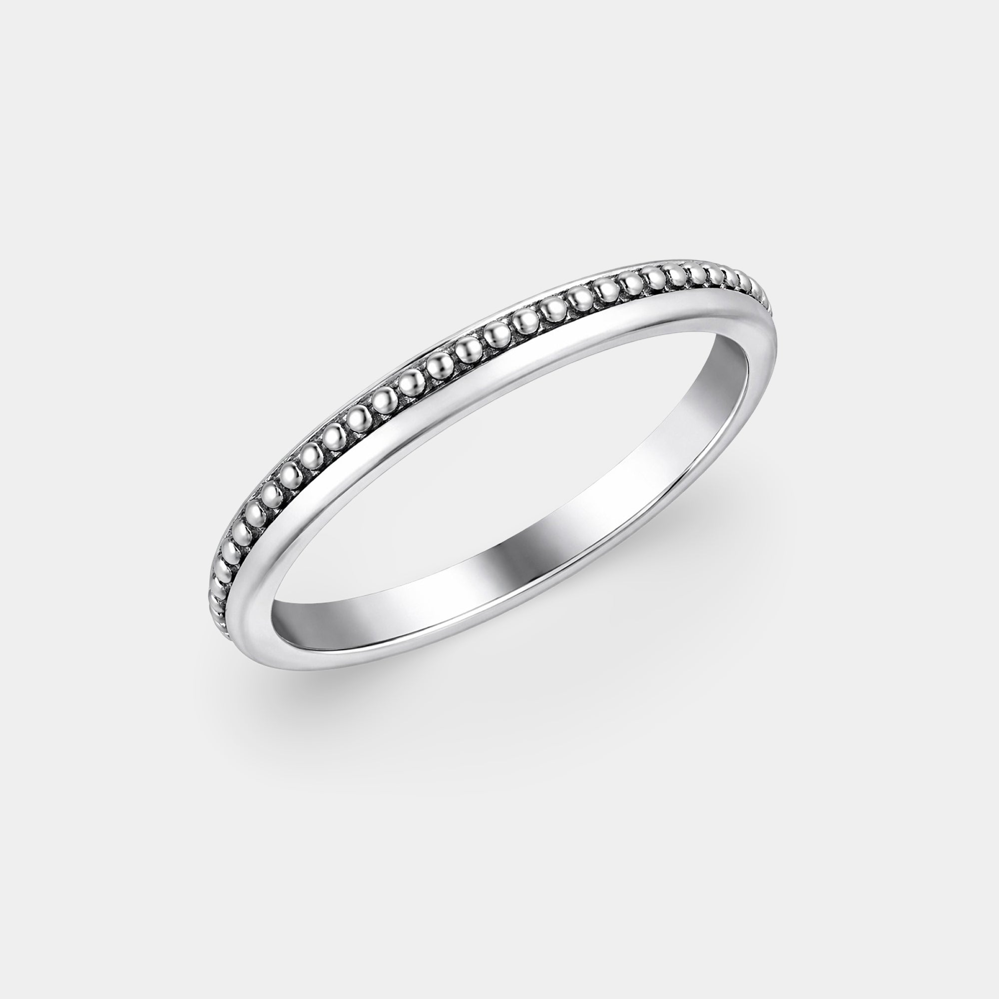 Bague perlée Minimal Luxe en argent sterling | Bijoux modernes empilables