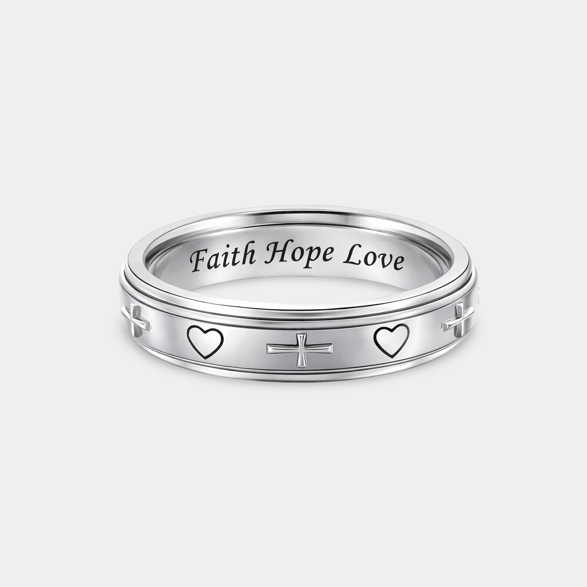 Sterling Silver Zen Spin Anxiety Spinner Ring