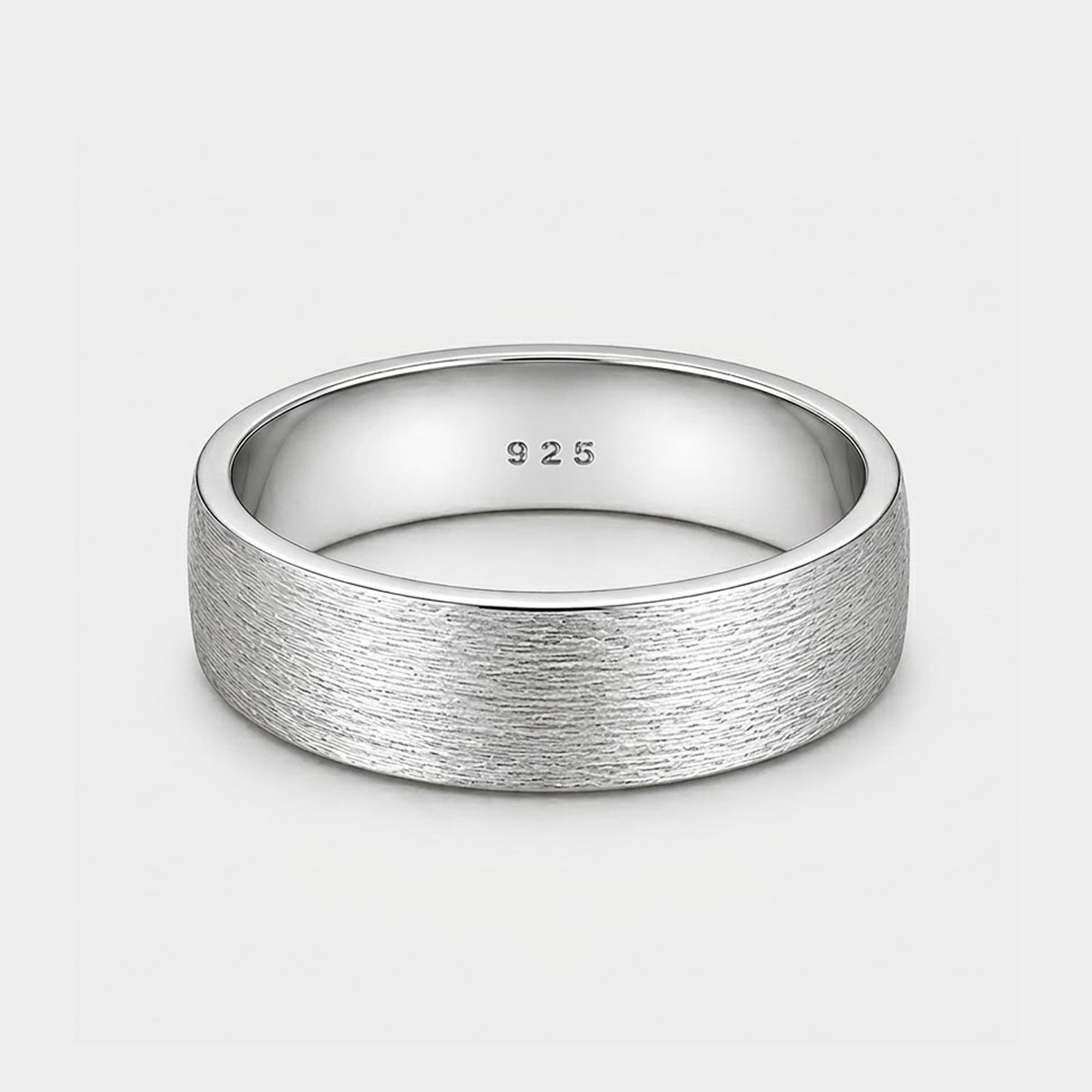 Sterling Silver Brushed Wedding Band Ring