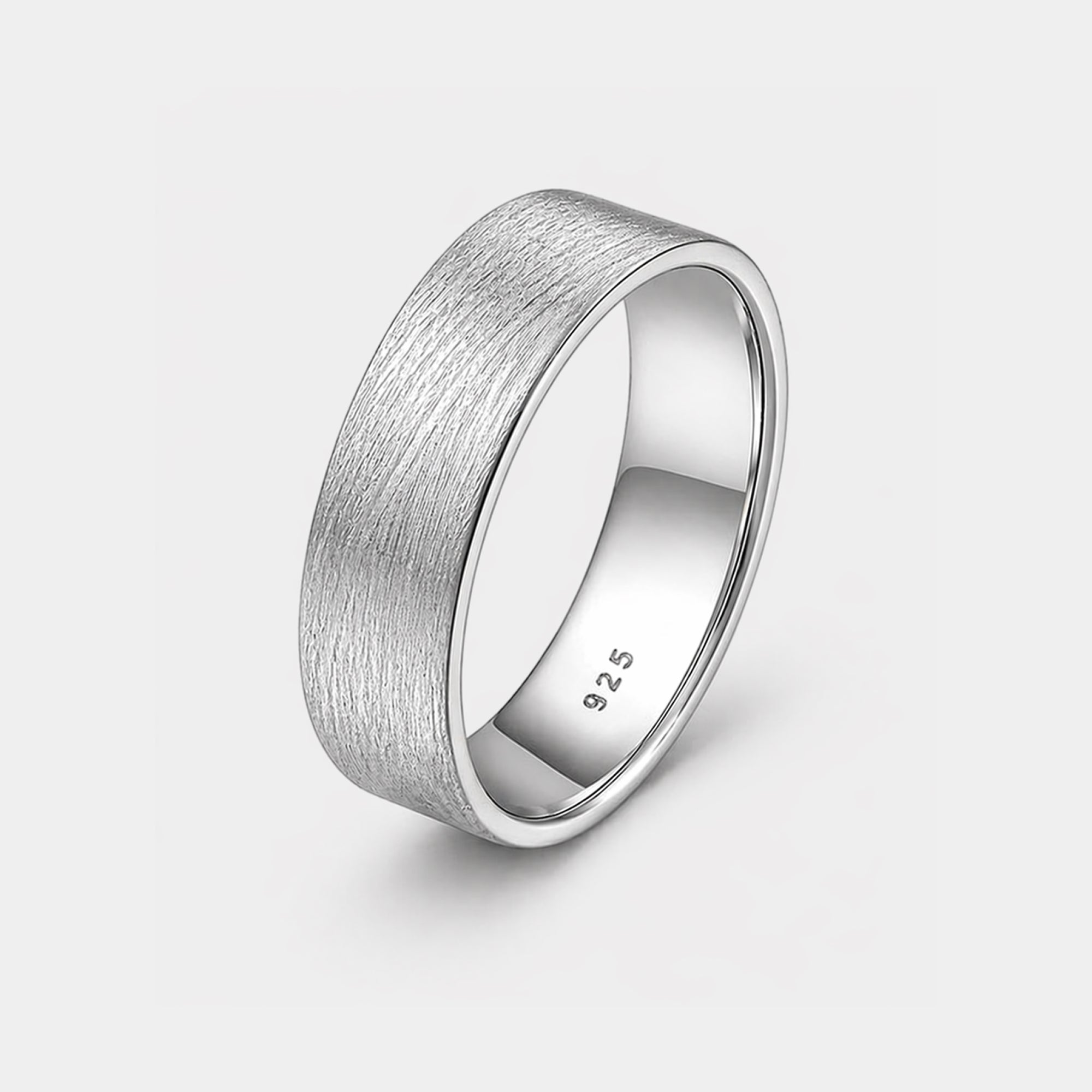 Bague de mariage en argent sterling brossé | Fiançailles finition mate | Hommes – MH ELEGANCE