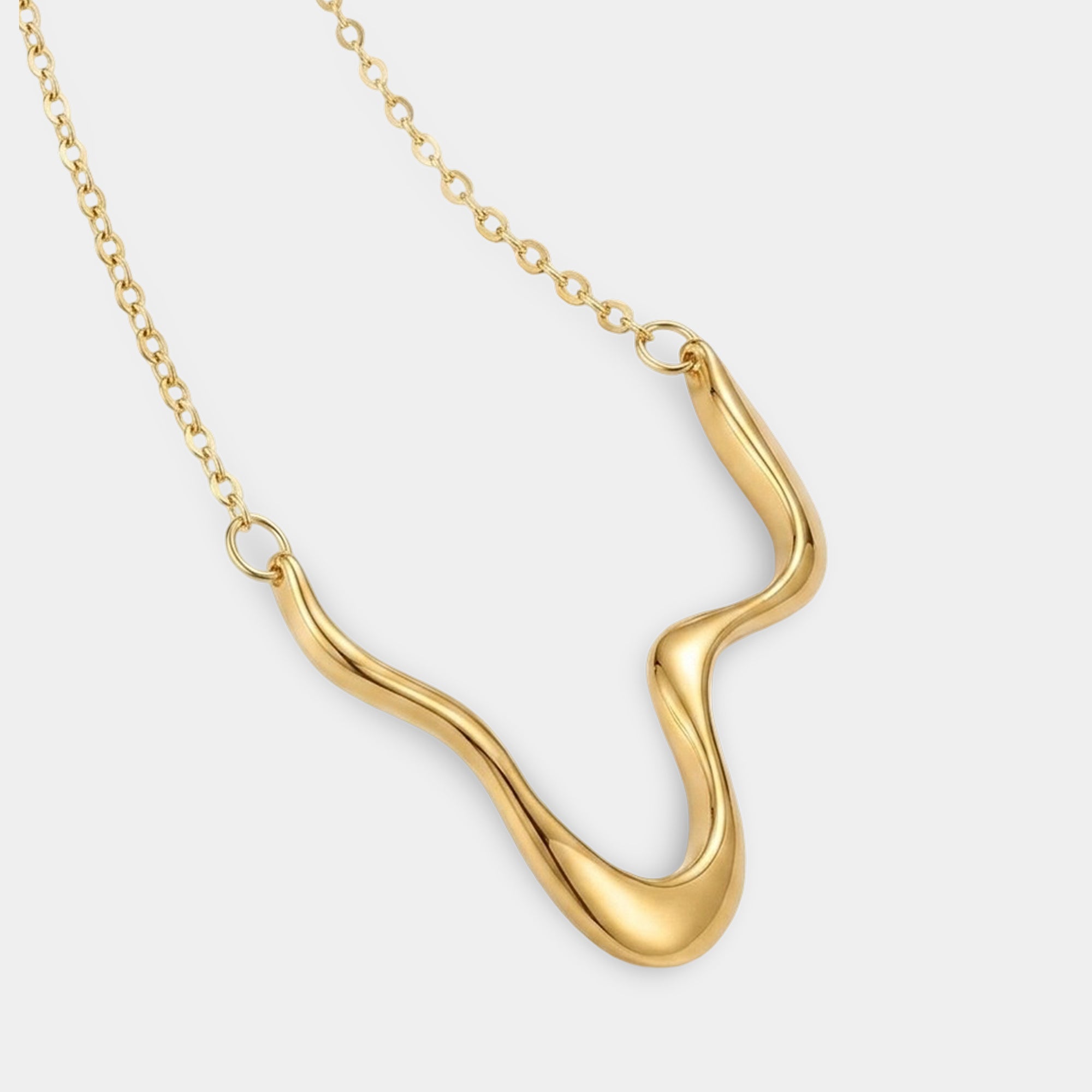 Collier géométrique épais plaqué or 18 carats Luxe Vague | Déclaration audacieuse | Moderne – MH ELEGANCE
