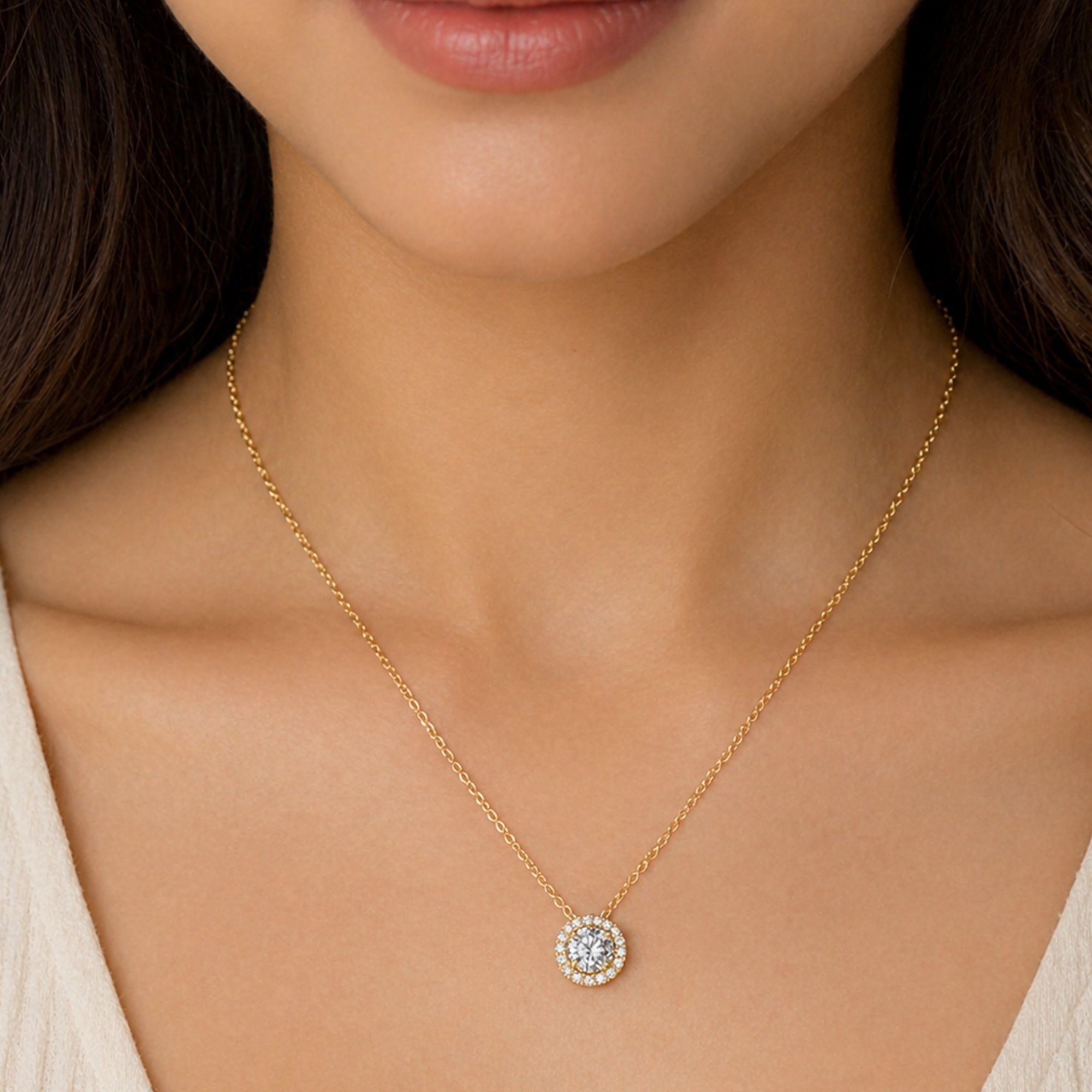 Solitaire CZ necklace sparkle diamond-like brilliance