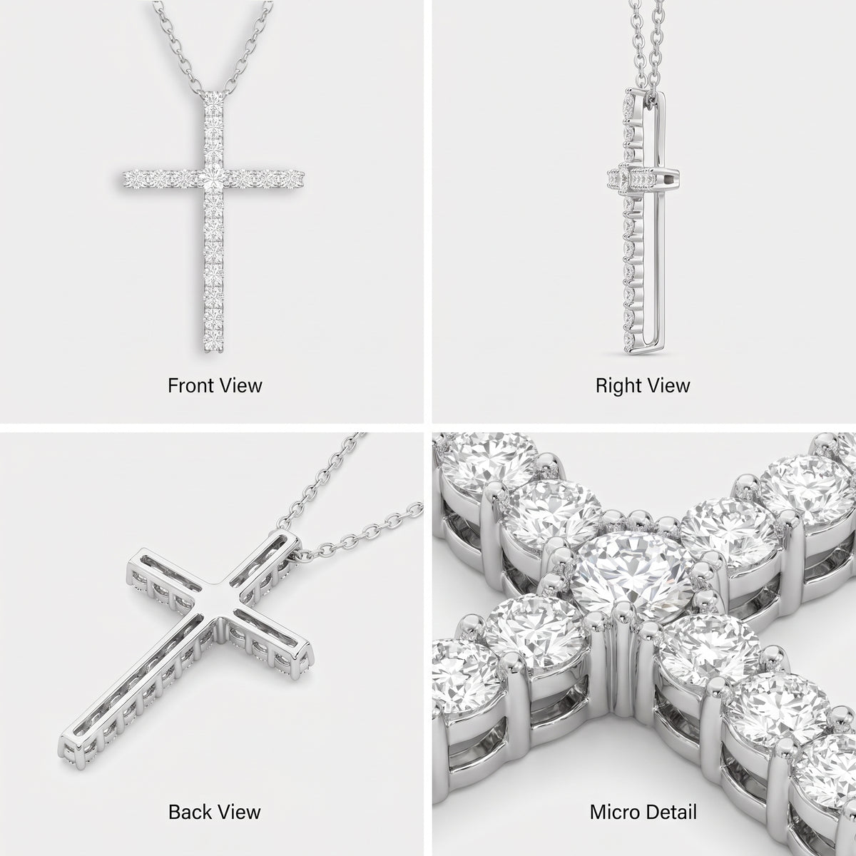 Collier croix en moissanite Éclat divin