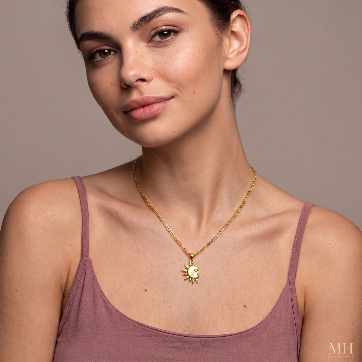 Ensemble de colliers couple soleil et lune en argent sterling | Pendentifs célestes pour Elle et Lui