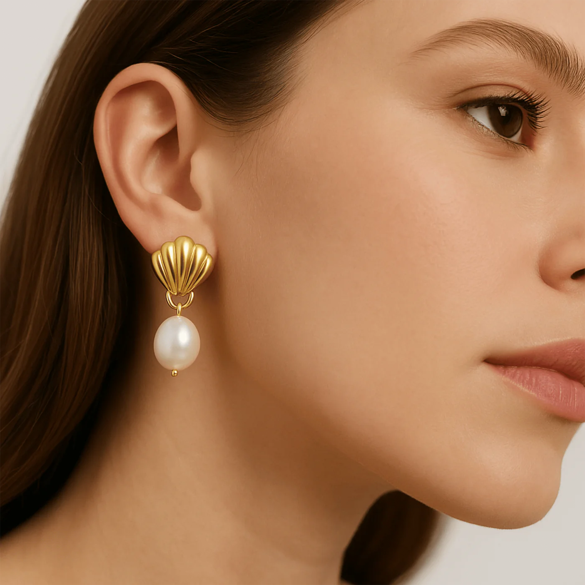 Pendientes de concha glamurosa
