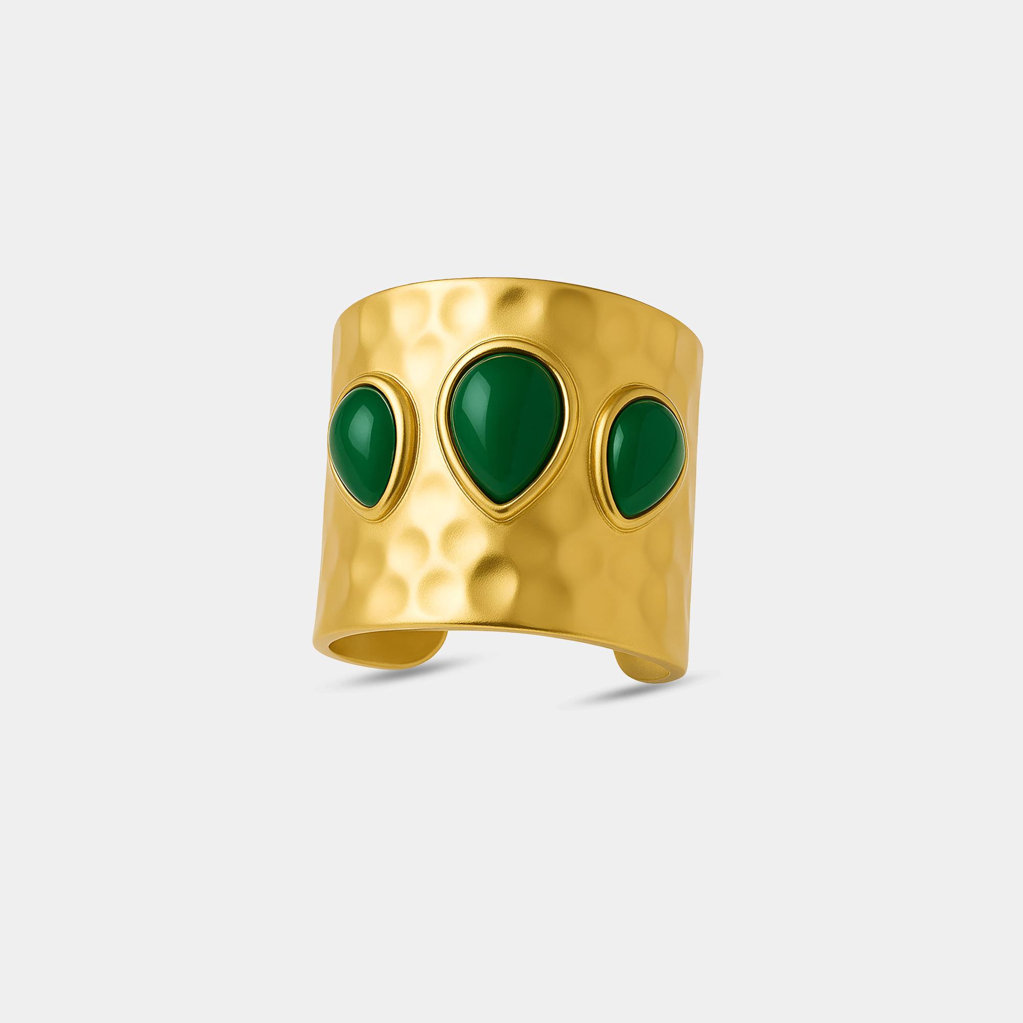 Hammered Gold Cuff Ring