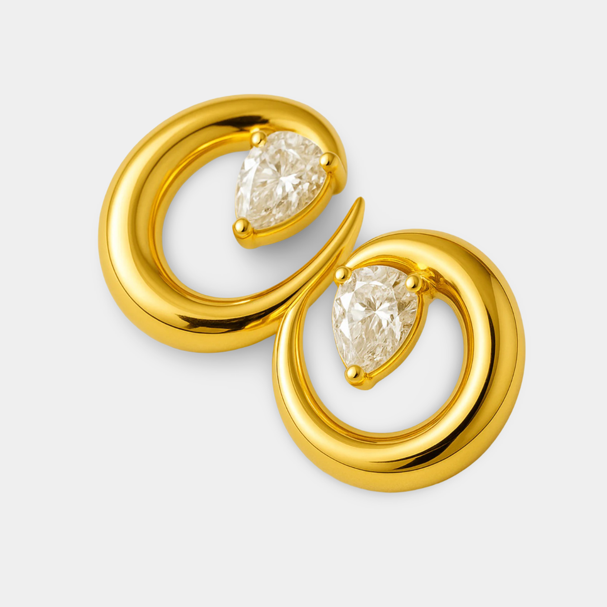 Pendientes gruesos de oro Luna