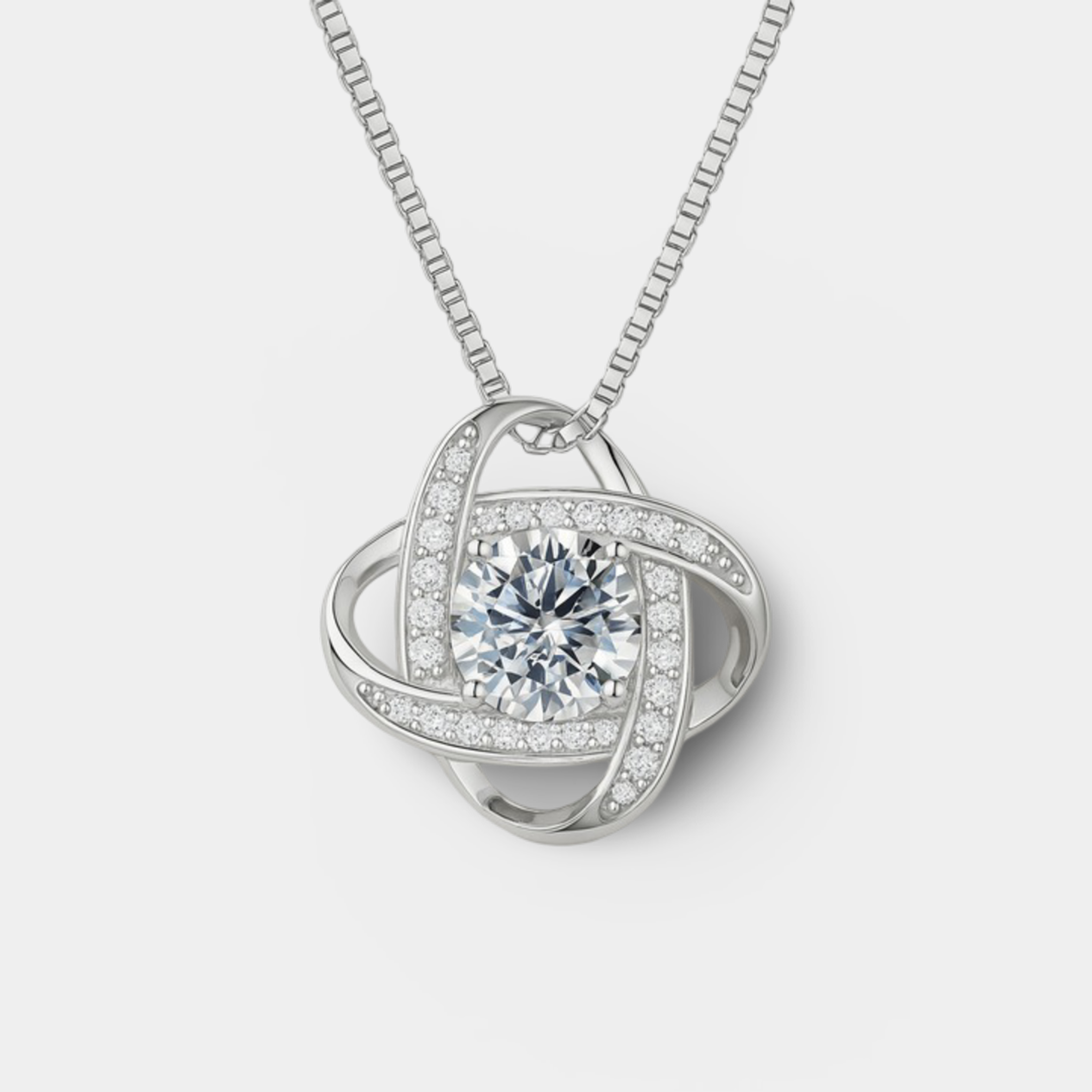 Moissanite Love Knot Necklace - MH ELEGANCE