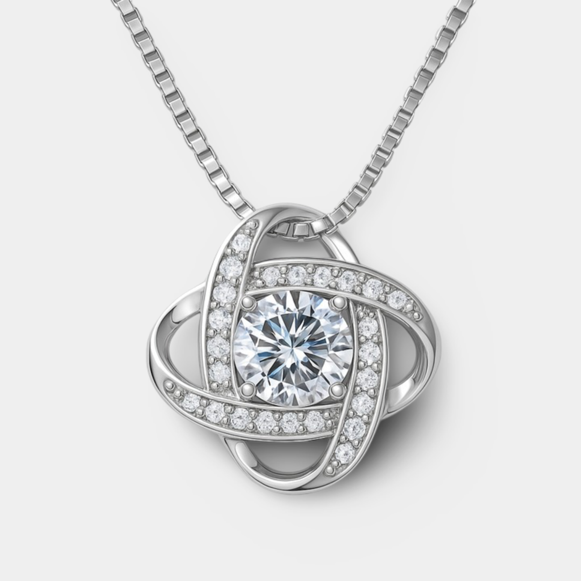 Moissanite Love Knot Necklace - MH ELEGANCE